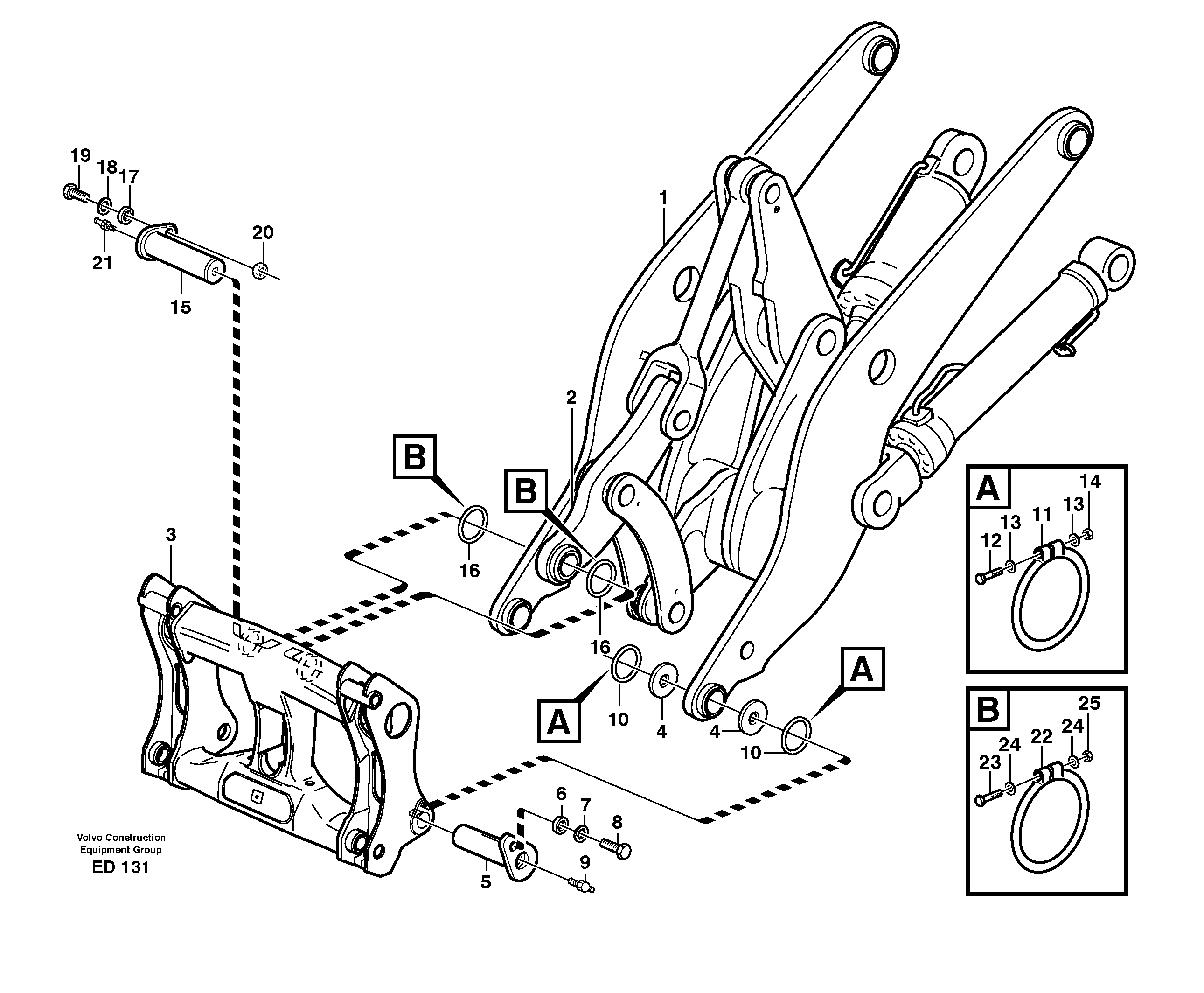 Схема запчастей Volvo L90D - 20418 Assemble attachment bracket L90D