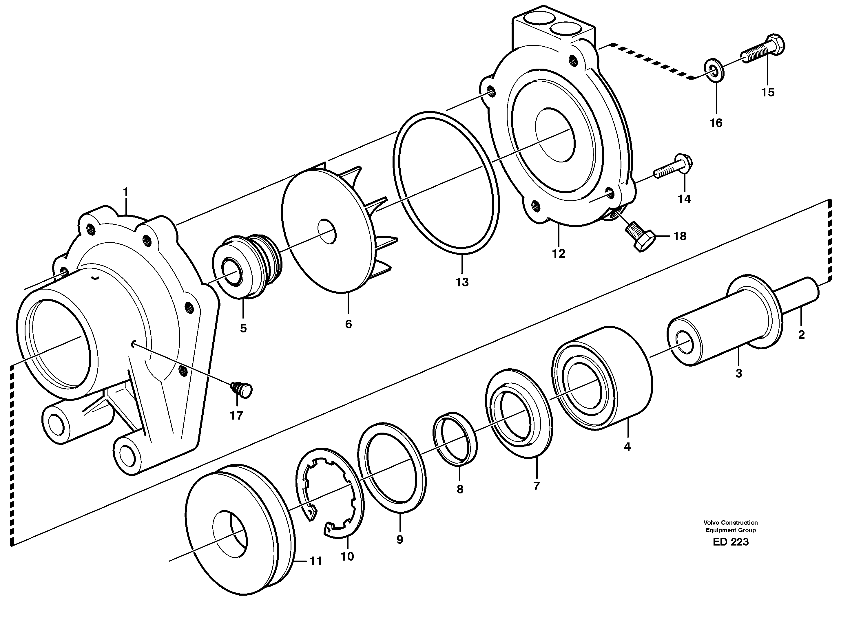 Схема запчастей Volvo L90D - 38492 Water pump, intercooler L90D