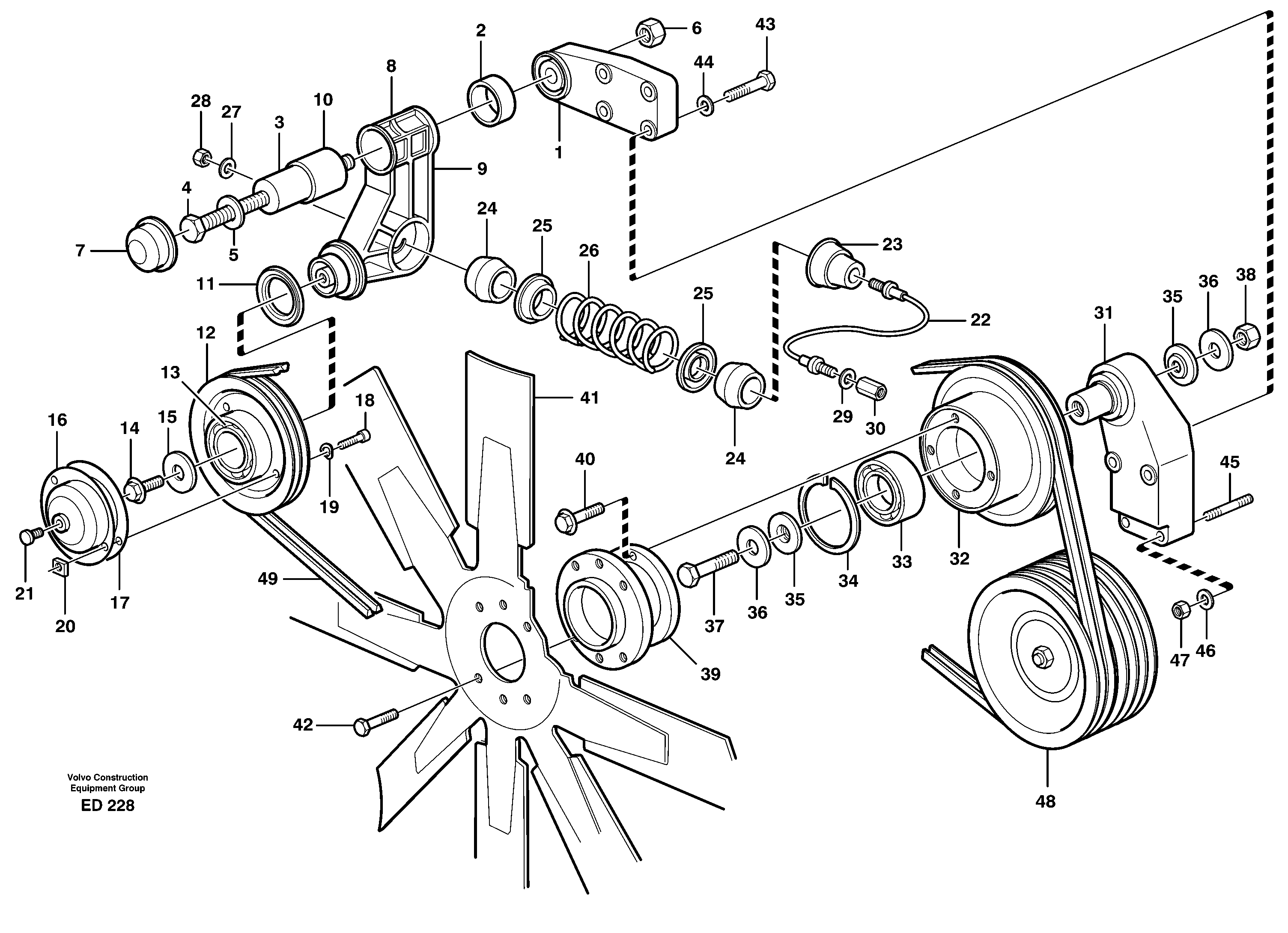 Схема запчастей Volvo L90D - 39462 Belt transmission L90D