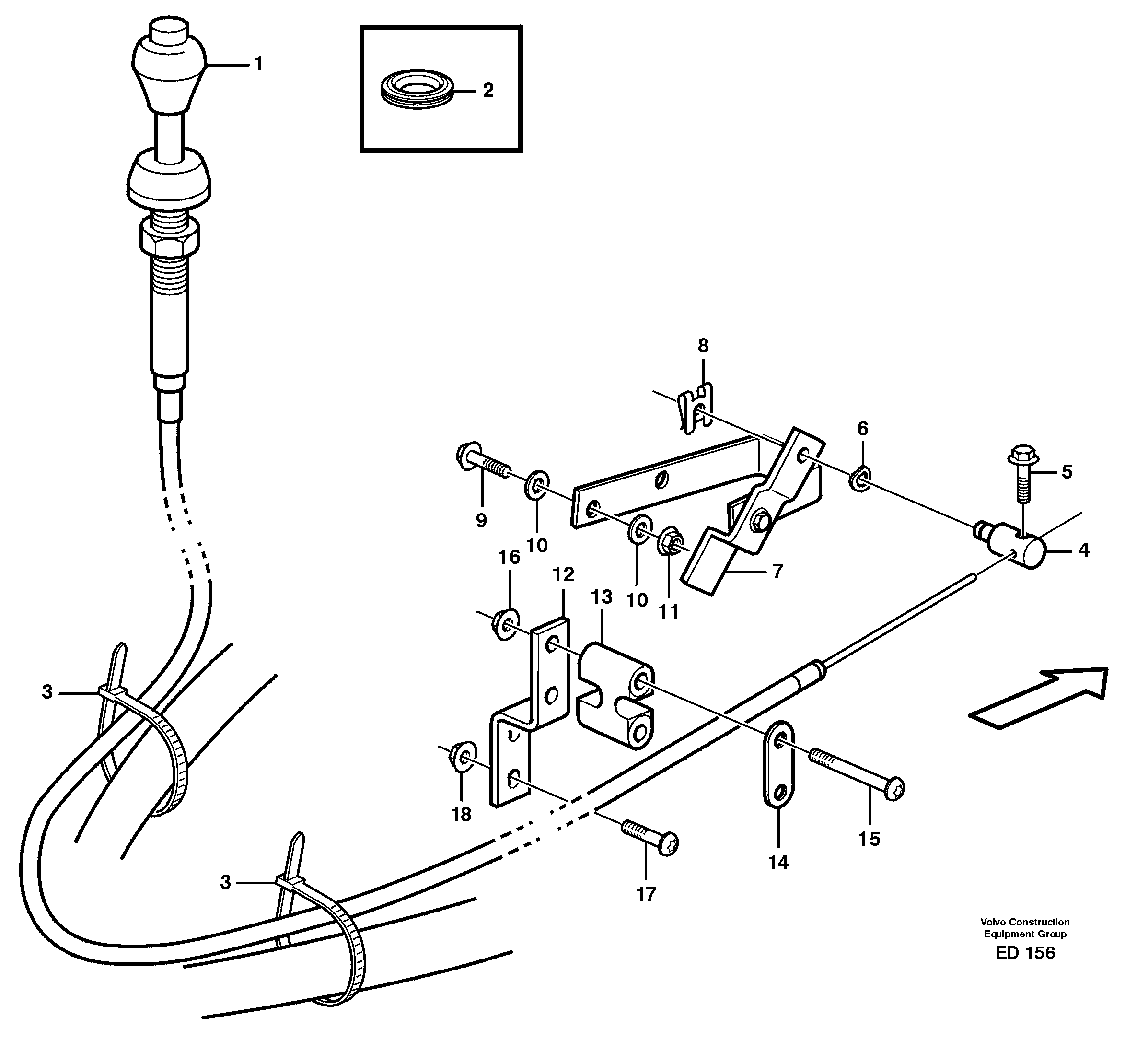 Схема запчастей Volvo L90D - 31206 Hand throttle control L90D