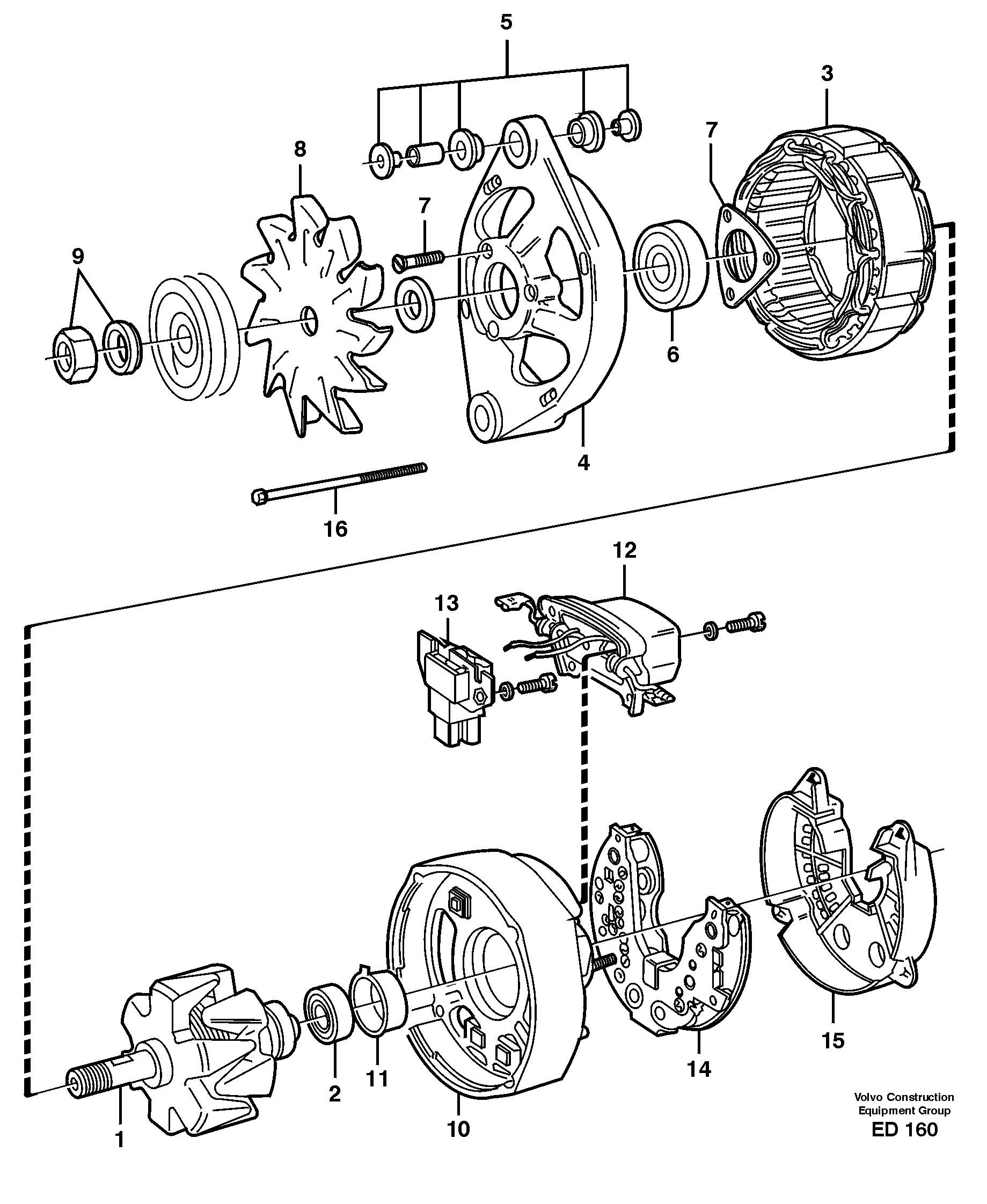 Схема запчастей Volvo L90D - 31209 Alternator L90D