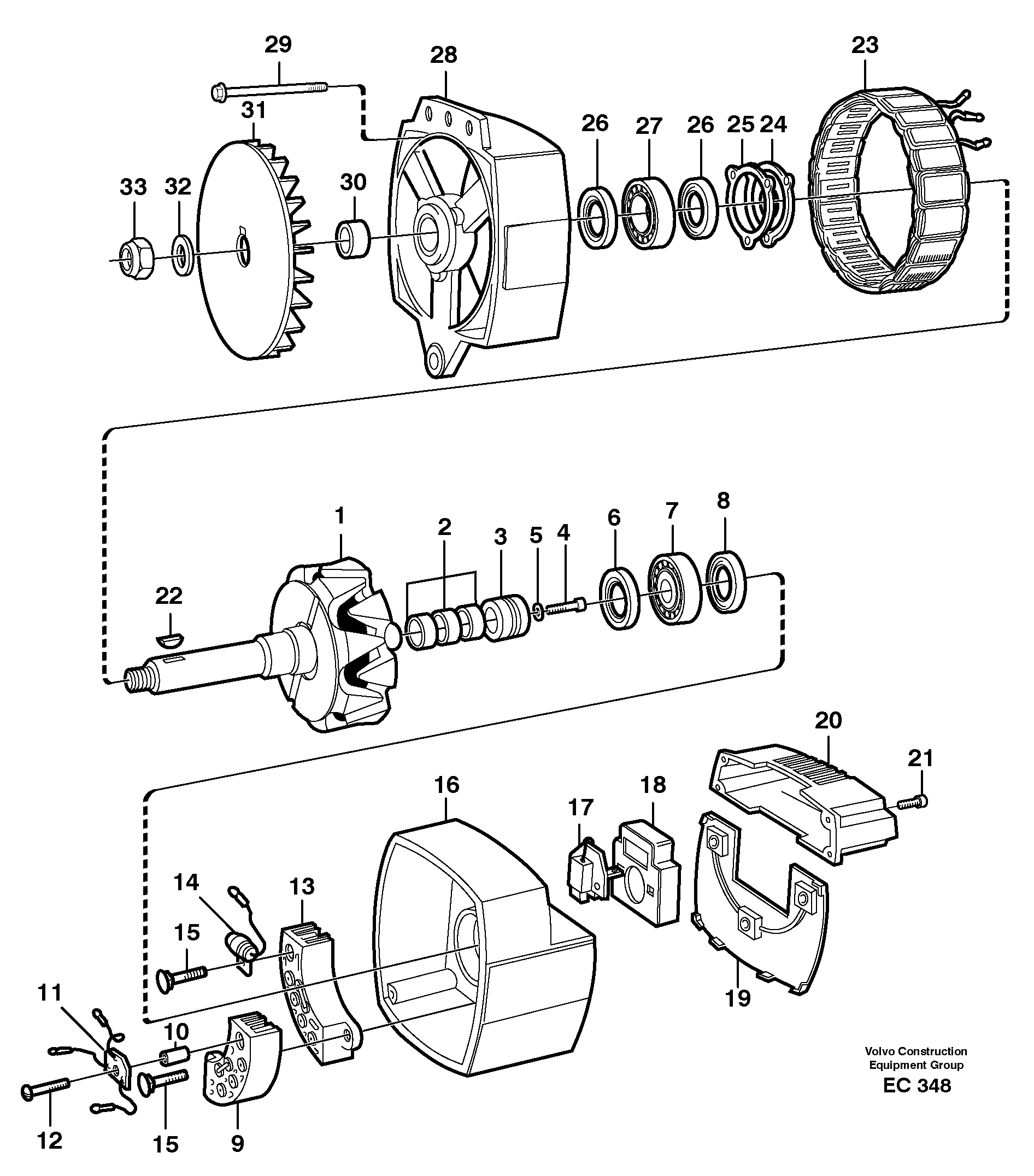 Схема запчастей Volvo L90D - 74389 Alternator, 100amp L90D