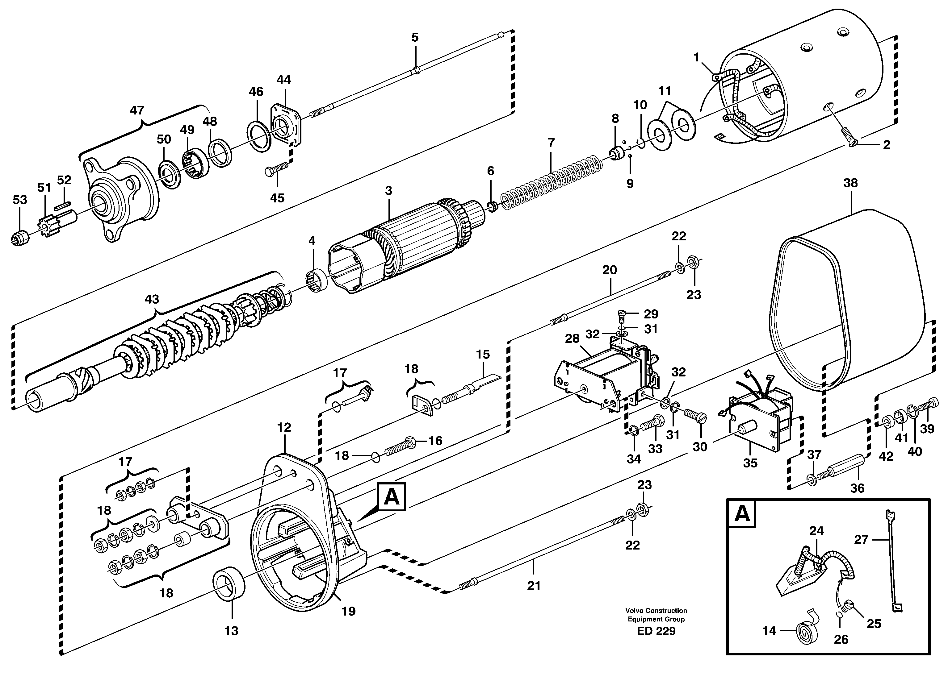 Схема запчастей Volvo L90D - 35106 Starter motor L90D