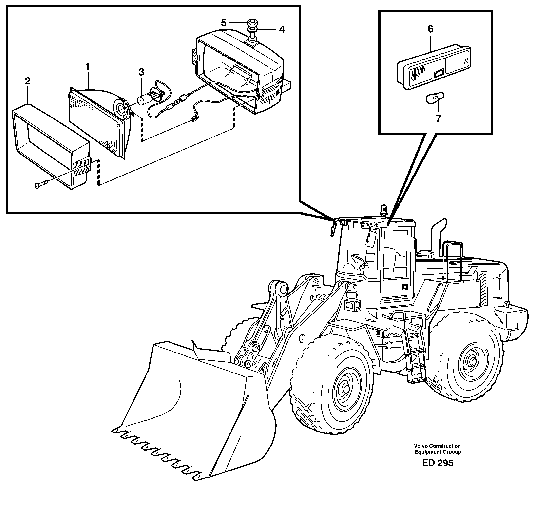 Схема запчастей Volvo L90D - 30462 Lighting, cab L90D