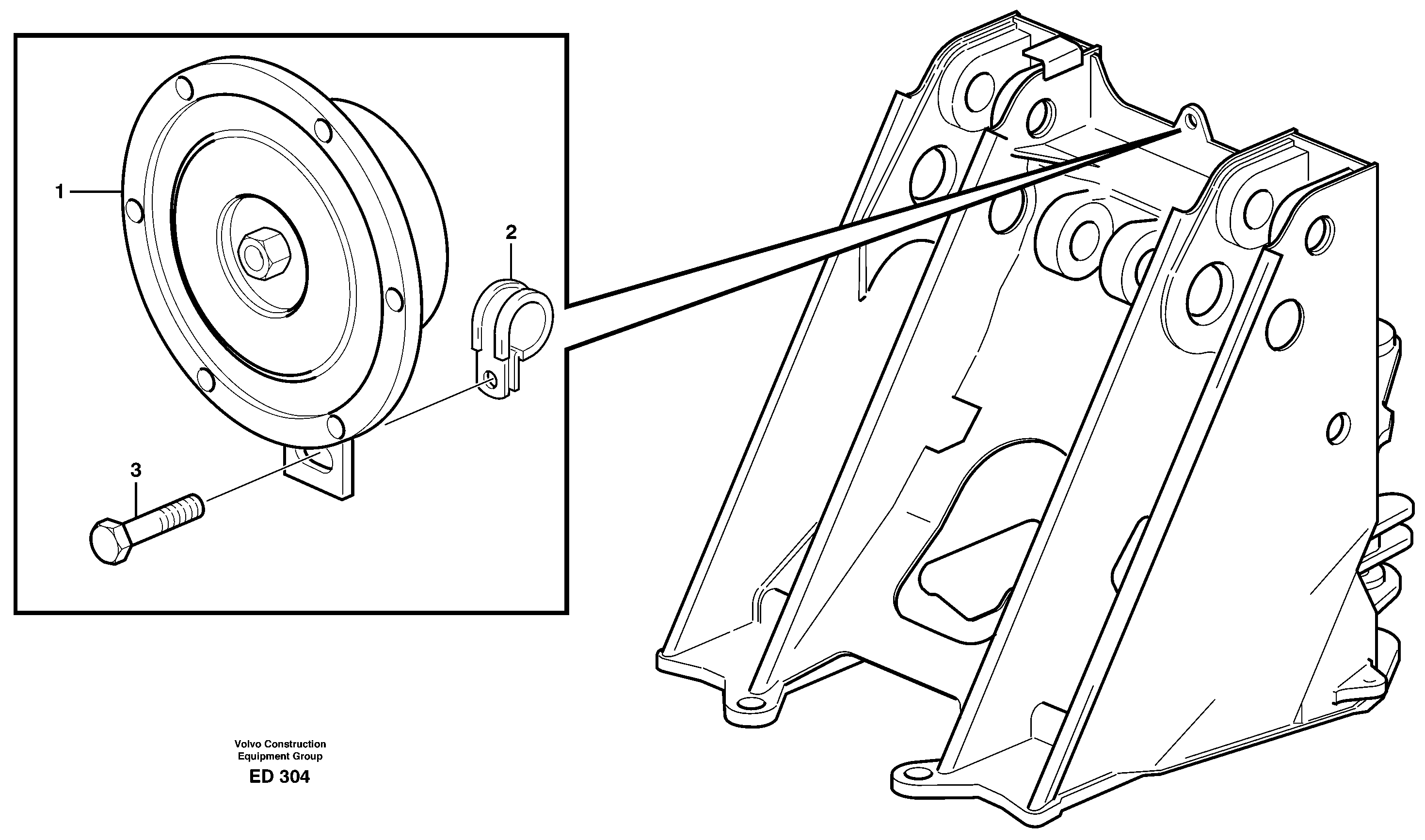 Схема запчастей Volvo L90D - 13057 Compressor horn L90D