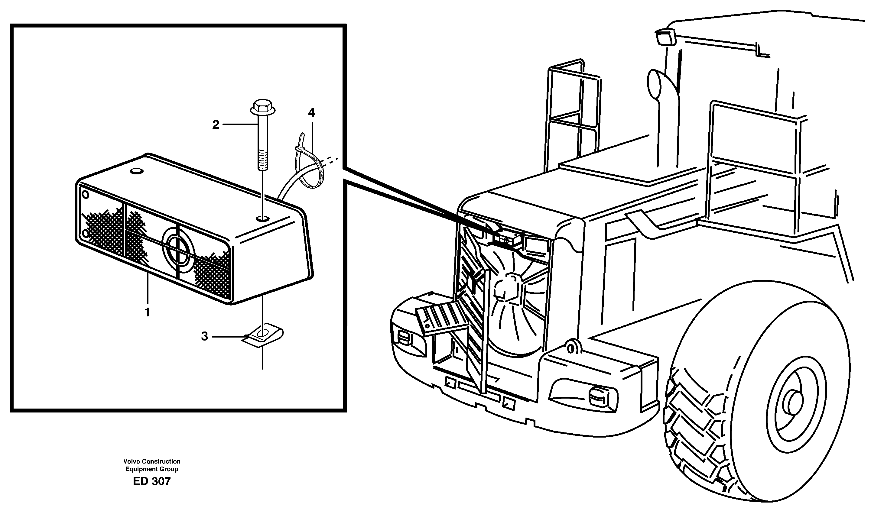 Схема запчастей Volvo L90D - 39148 Back-up warning unit L90D