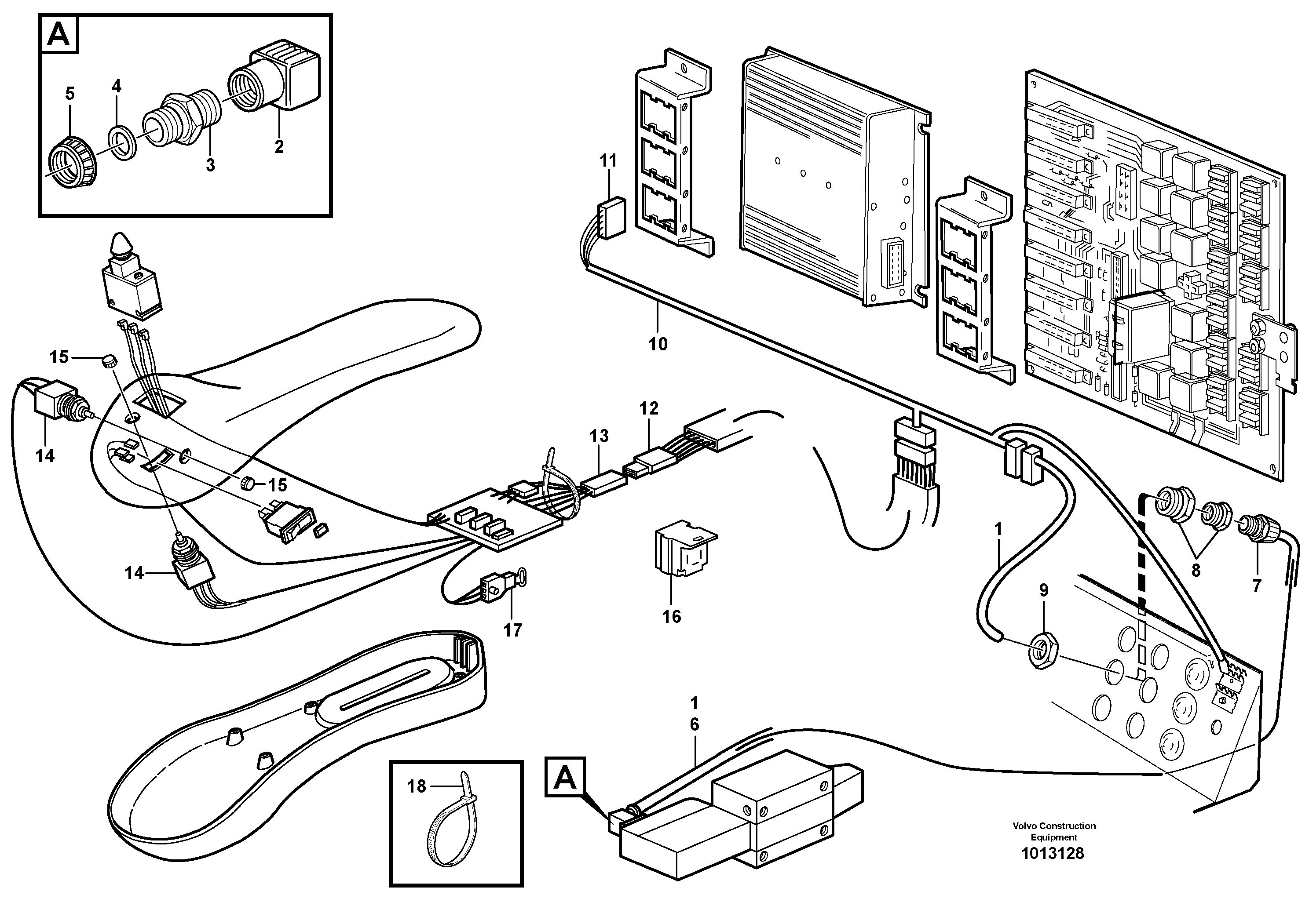 Схема запчастей Volvo L90D - 60562 Cable harness, CDC - steering L90D