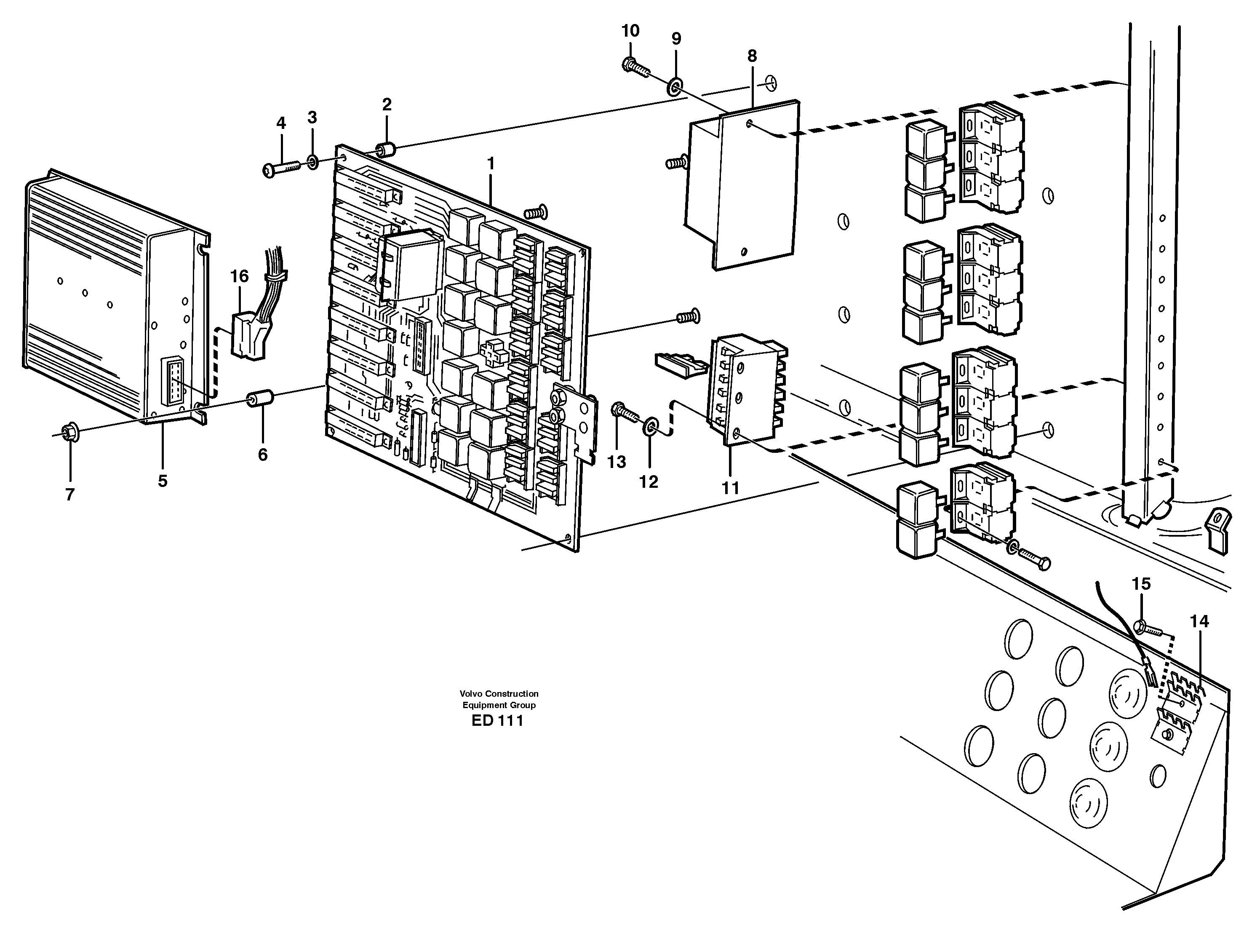 Схема запчастей Volvo L90D - 3013 Electrical distribution box L90D