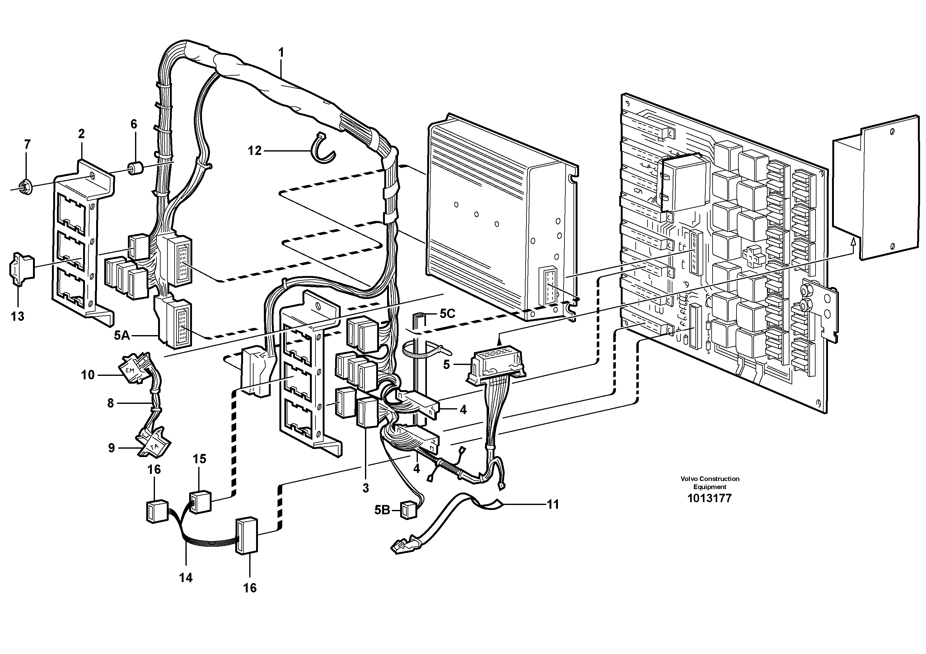 Схема запчастей Volvo L90D - 35603 Electrical distribut.unit and cable harness L90D