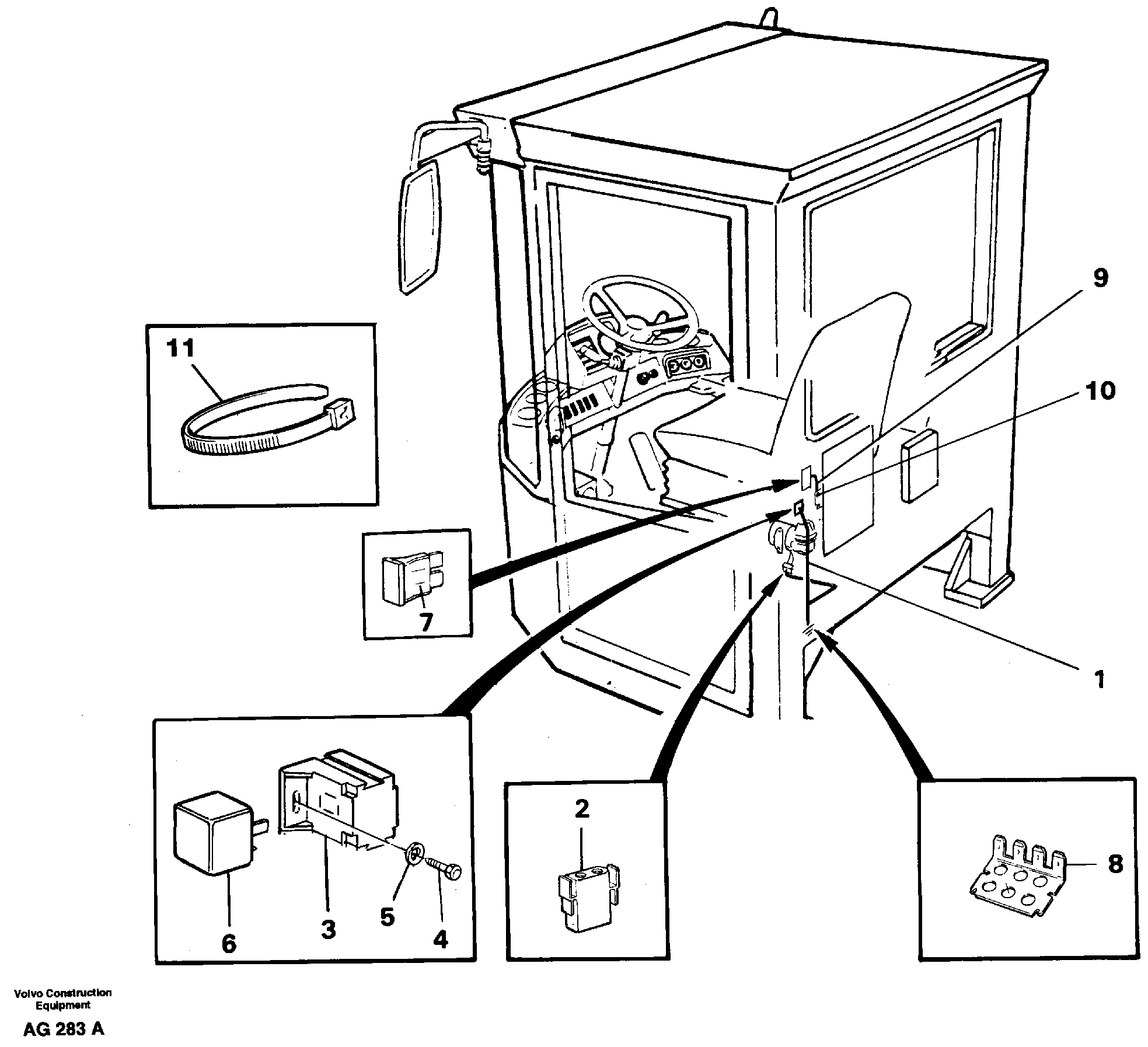 Схема запчастей Volvo L50C - 5389 Cable harness, air-suspensioned seat L50B/L50C VOLVO BM VOLVO BM L50B/L50C SER NO - 10966