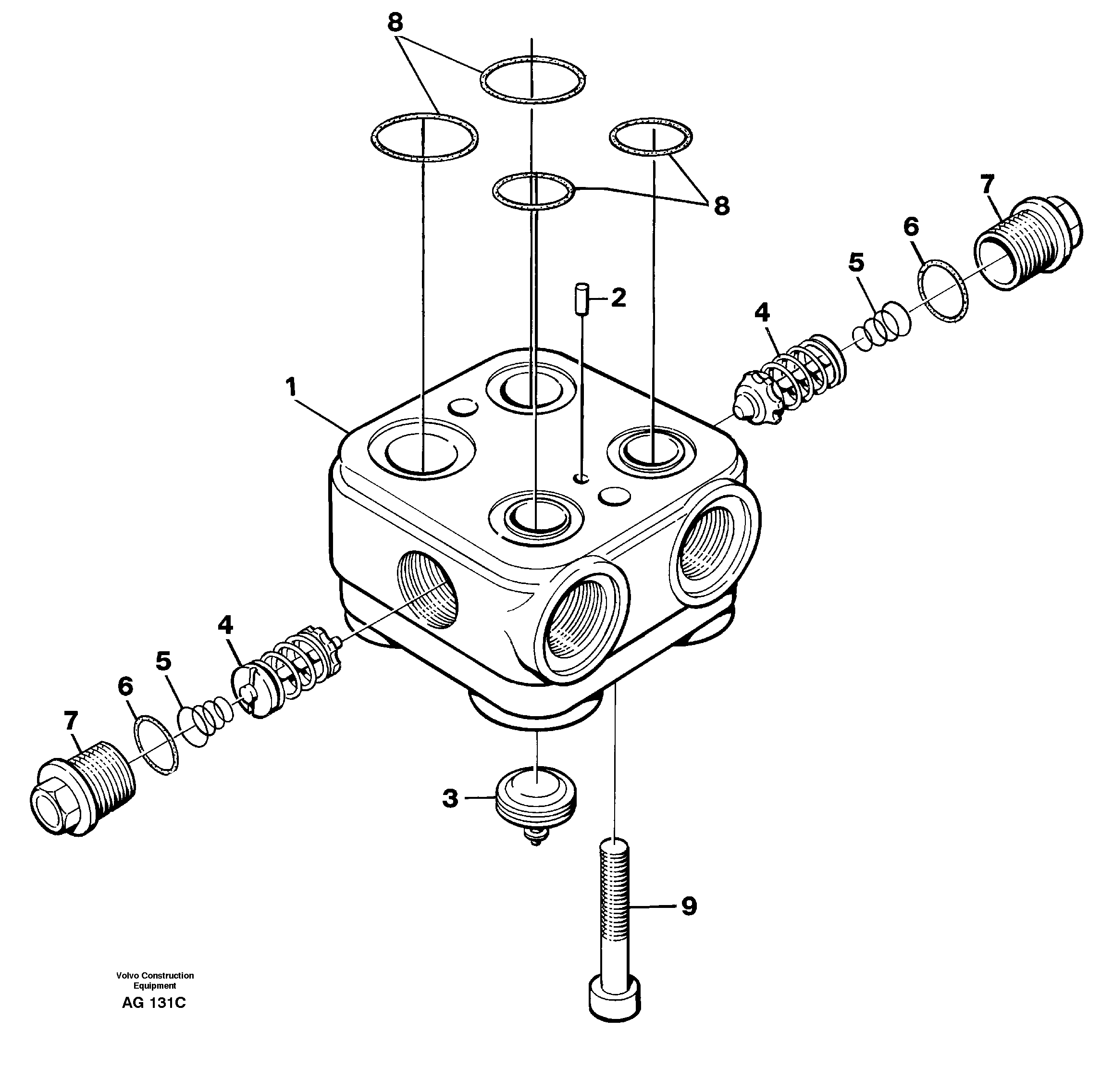 Схема запчастей Volvo L50C - 29682 Valve housing L50B/L50C VOLVO BM VOLVO BM L50B/L50C SER NO - 10966