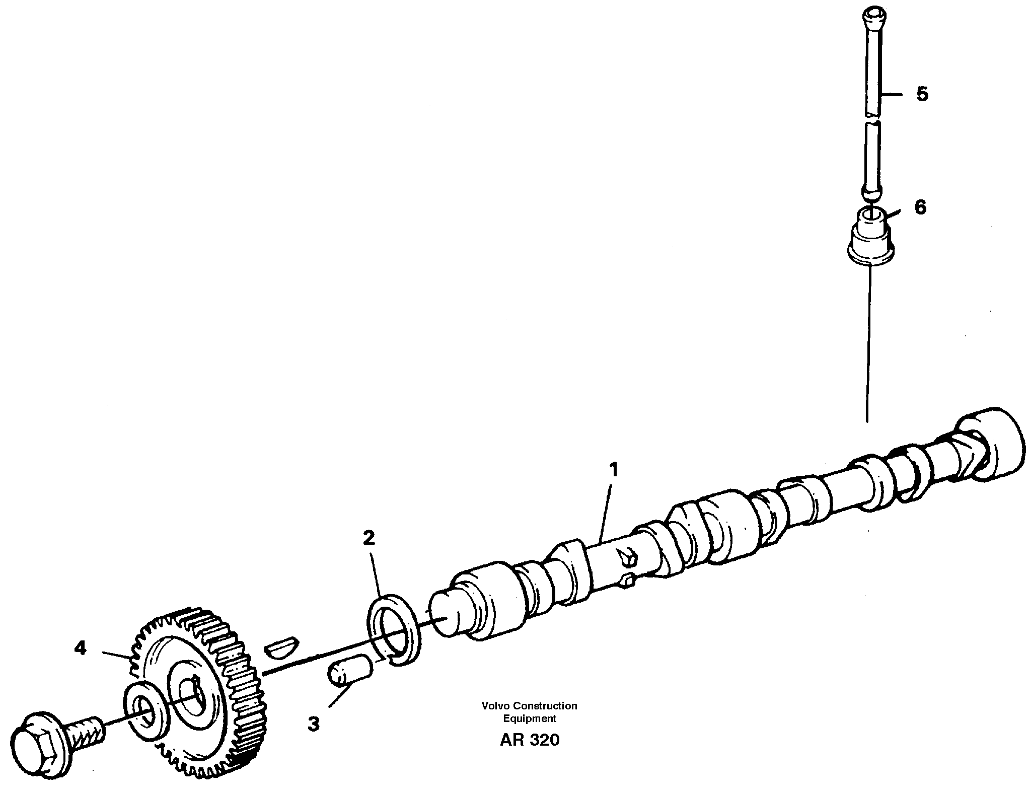 Схема запчастей Volvo L50C - 25012 Распредвал L50C S/N 10967-, OPEN ROPS S/N 35001-