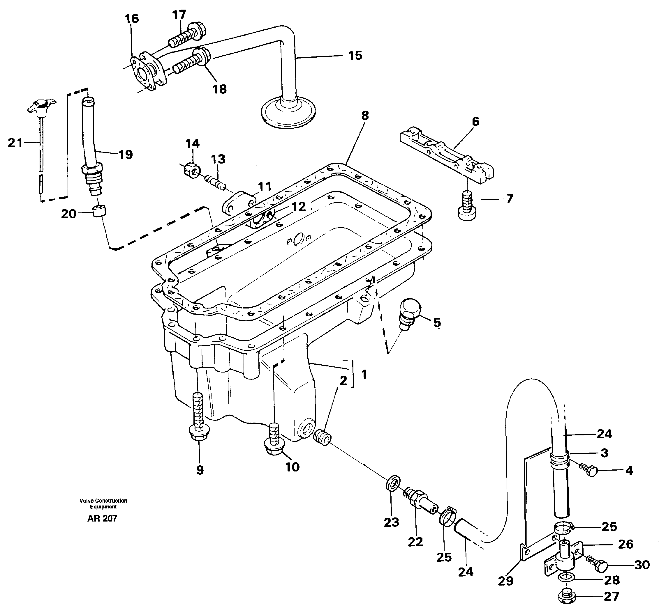 Схема запчастей Volvo L50C - 91063 Oil sump L50C S/N 10967-, OPEN ROPS S/N 35001-