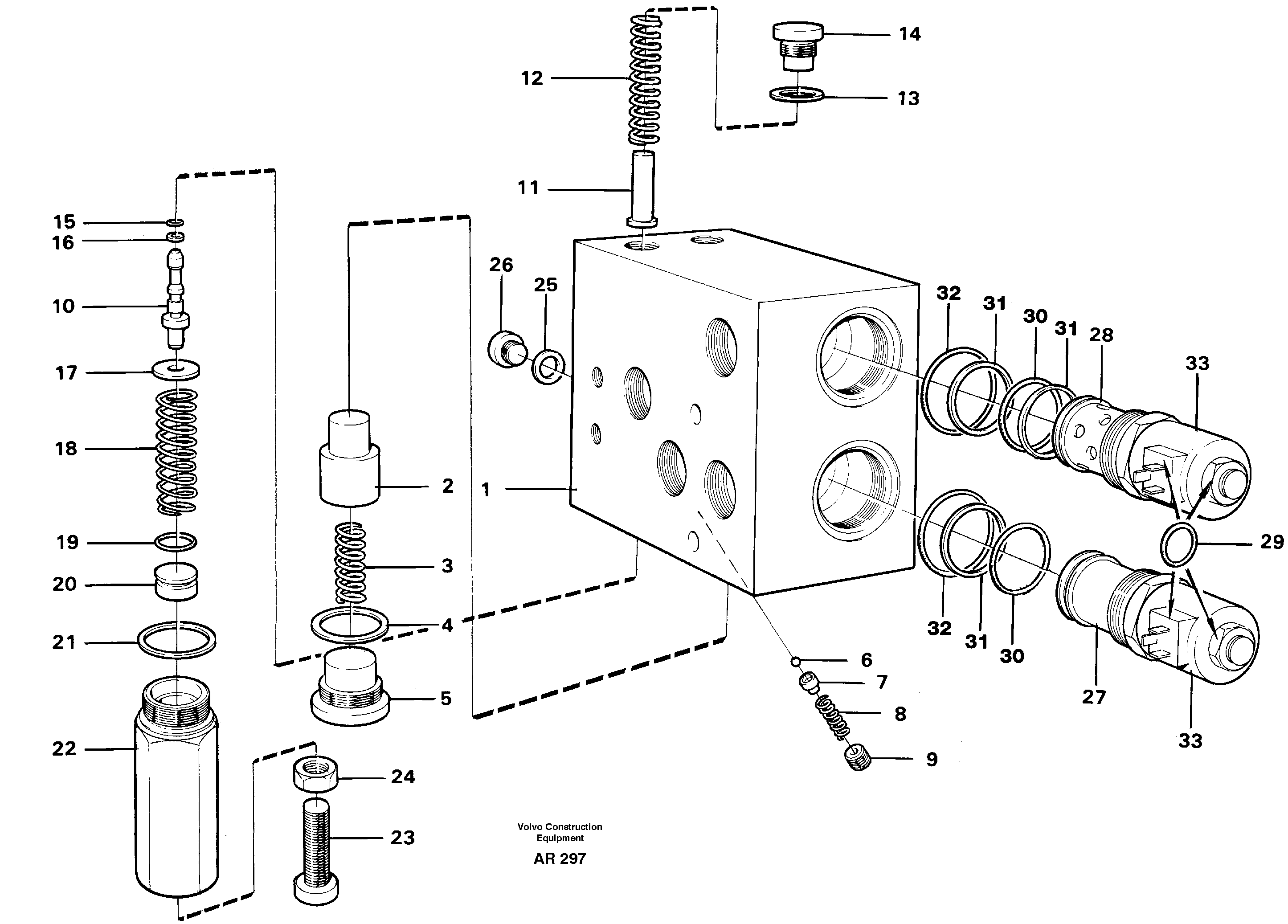 Схема запчастей Volvo L50C - 25592 Valve, circuit body and return valve L50C S/N 10967-, OPEN ROPS S/N 35001-