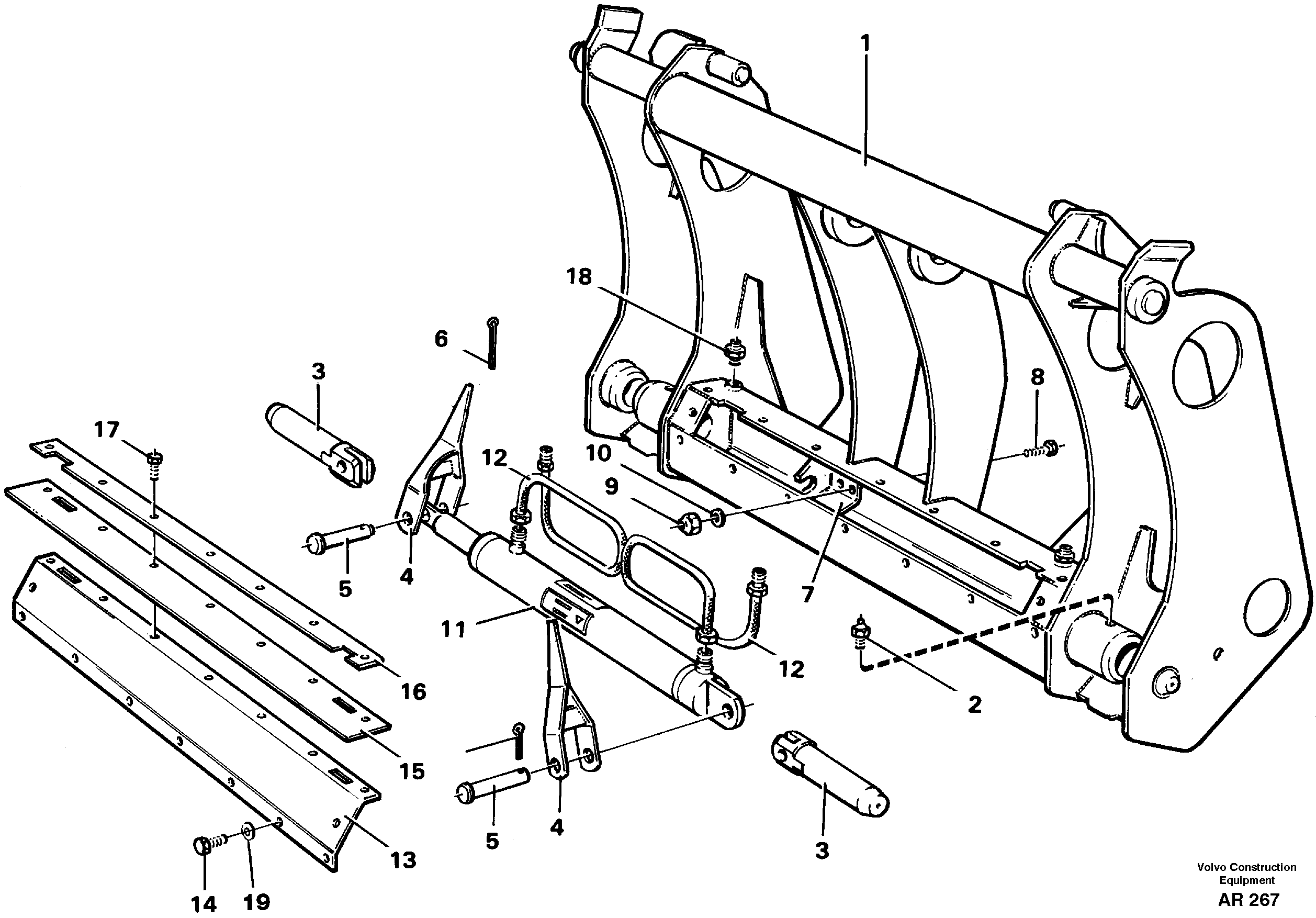 Схема запчастей Volvo L50C - 23340 Attachment bracket L50C S/N 10967-, OPEN ROPS S/N 35001-