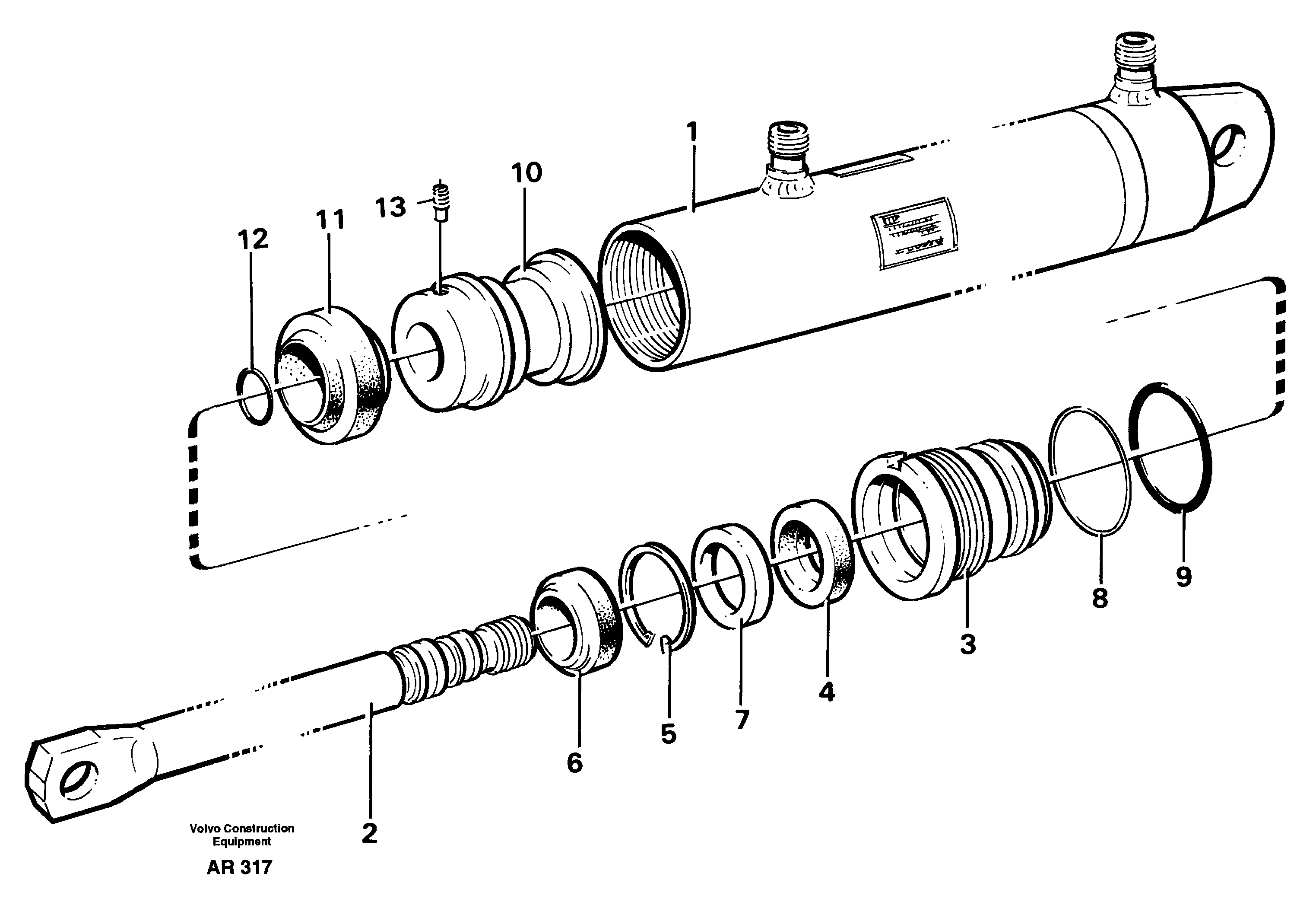 Схема запчастей Volvo L50C - 23342 Гидроцилиндр L50C S/N 10967-, OPEN ROPS S/N 35001-