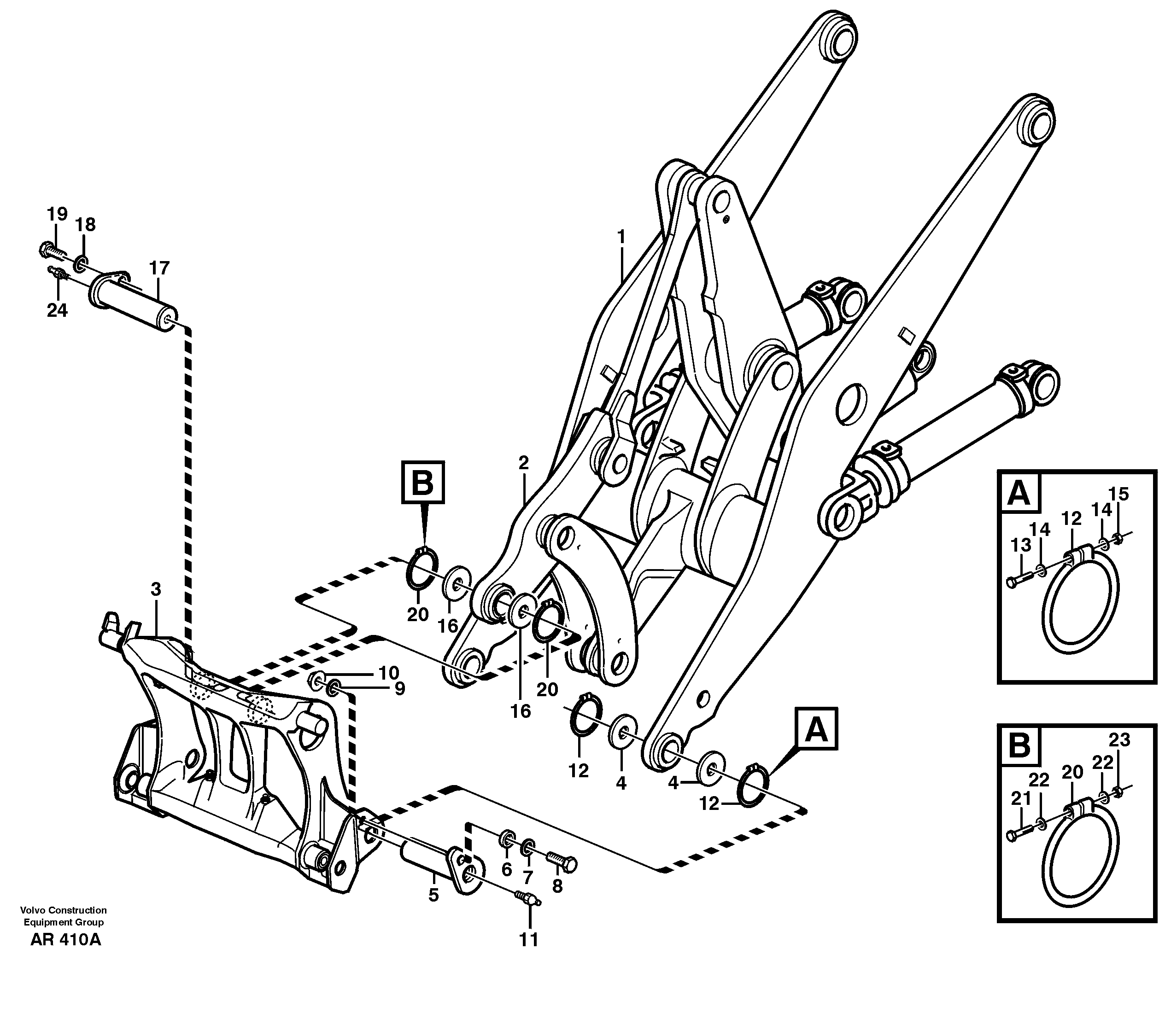 Схема запчастей Volvo L50C - 16717 Assemble attachment bracket L50C S/N 10967-, OPEN ROPS S/N 35001-