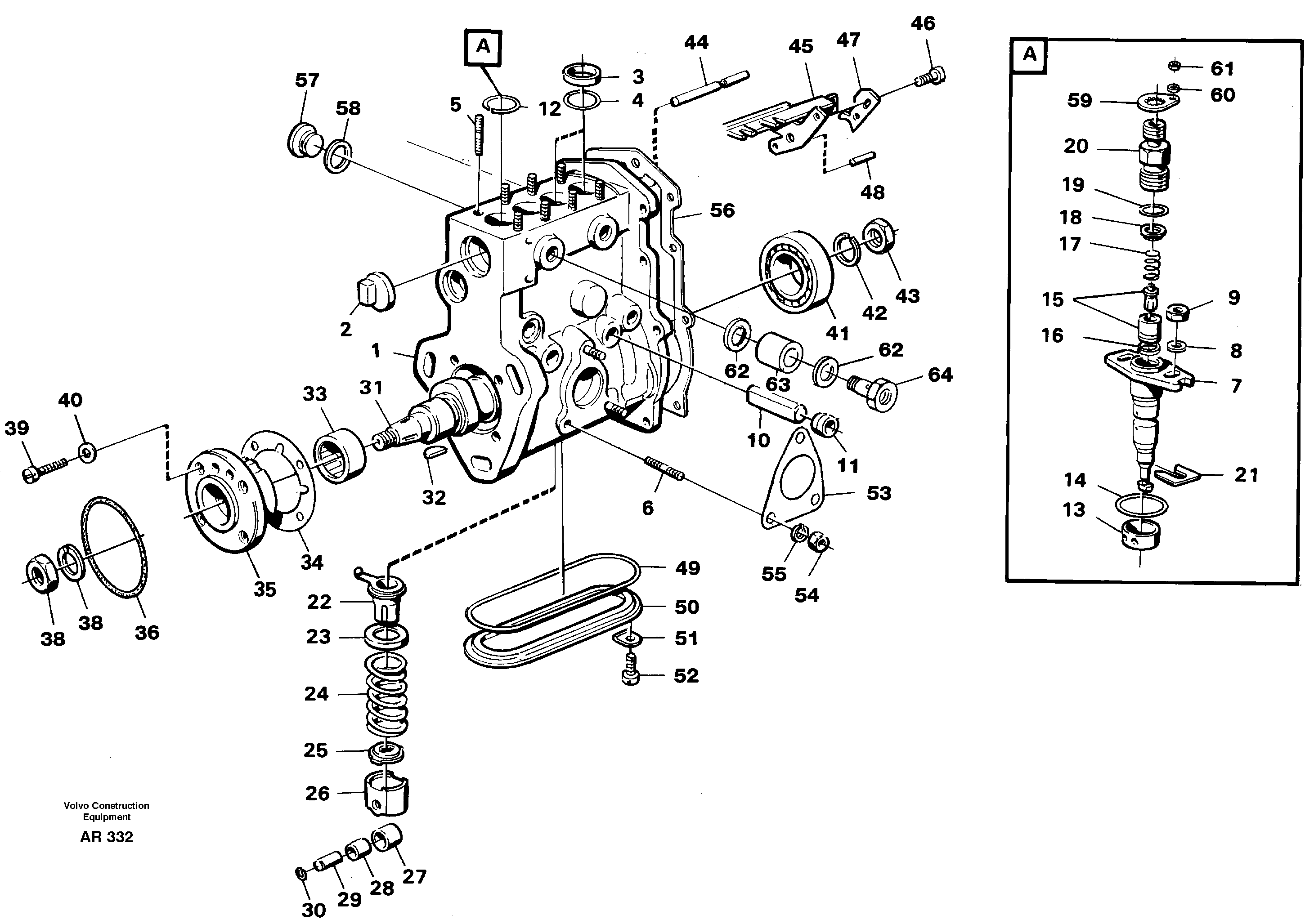 Схема запчастей Volvo L50C - 88043 Насос L50C S/N 10967-, OPEN ROPS S/N 35001-