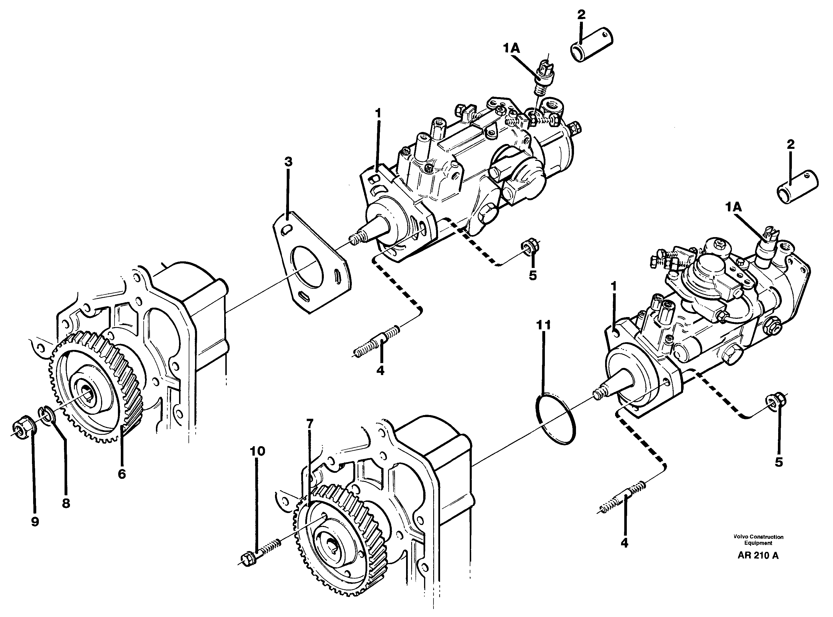 Схема запчастей Volvo L50C - 89857 Установка топливного насоса высокого давления (ТНВД) L50C S/N 10967-, OPEN ROPS S/N 35001-