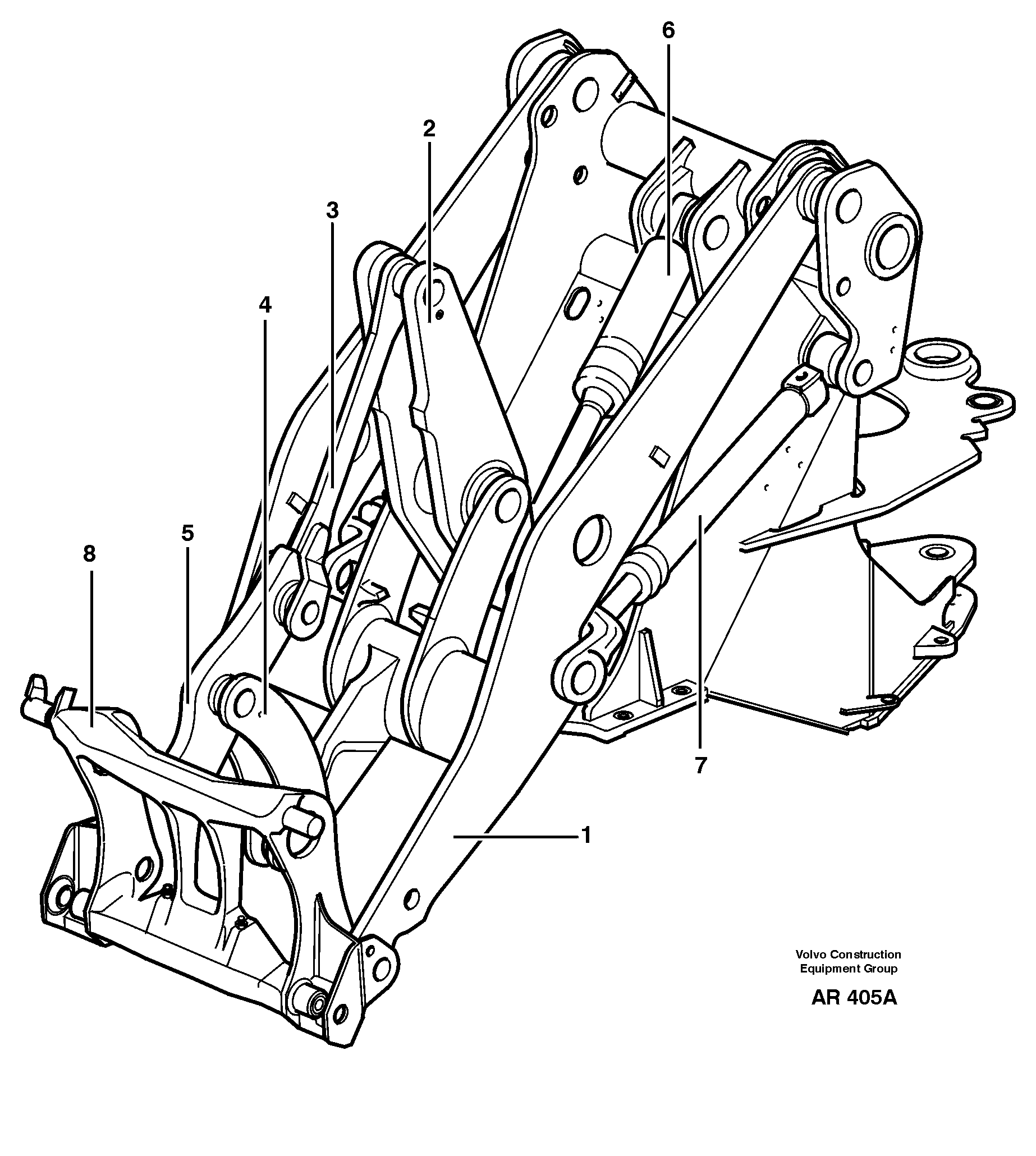 Схема запчастей Volvo L50C - 2427 Lifting unit L50C S/N 10967-, OPEN ROPS S/N 35001-