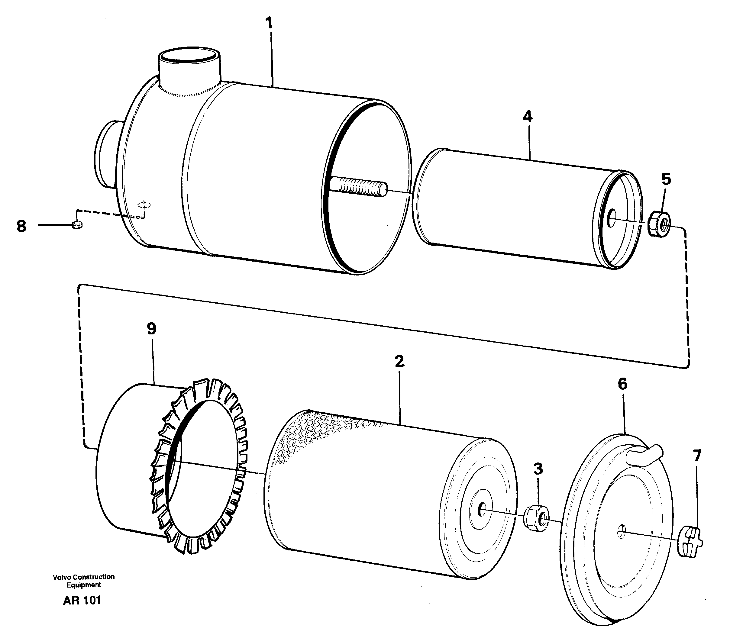 Схема запчастей Volvo L50C - 87897 Фильтр воздушный L50C S/N 10967-, OPEN ROPS S/N 35001-