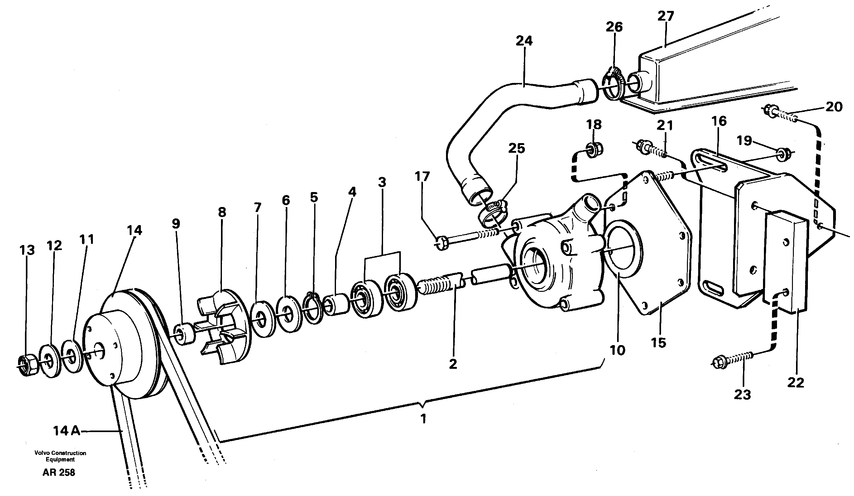 Схема запчастей Volvo L50C - 22681 Extra water pump L50C S/N 10967-, OPEN ROPS S/N 35001-