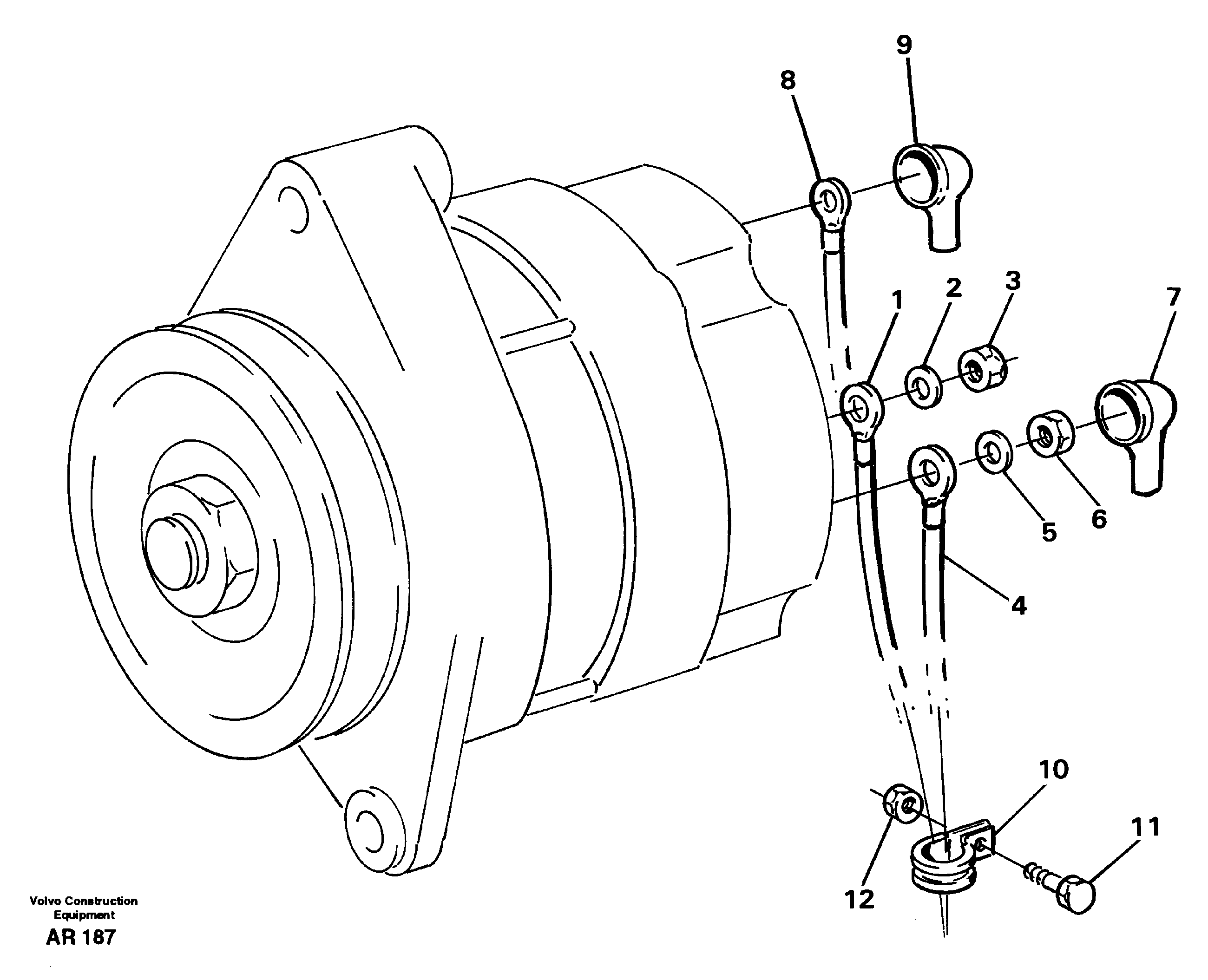 Схема запчастей Volvo L50C - 25454 Cable harness Alternator L50C S/N 10967-, OPEN ROPS S/N 35001-