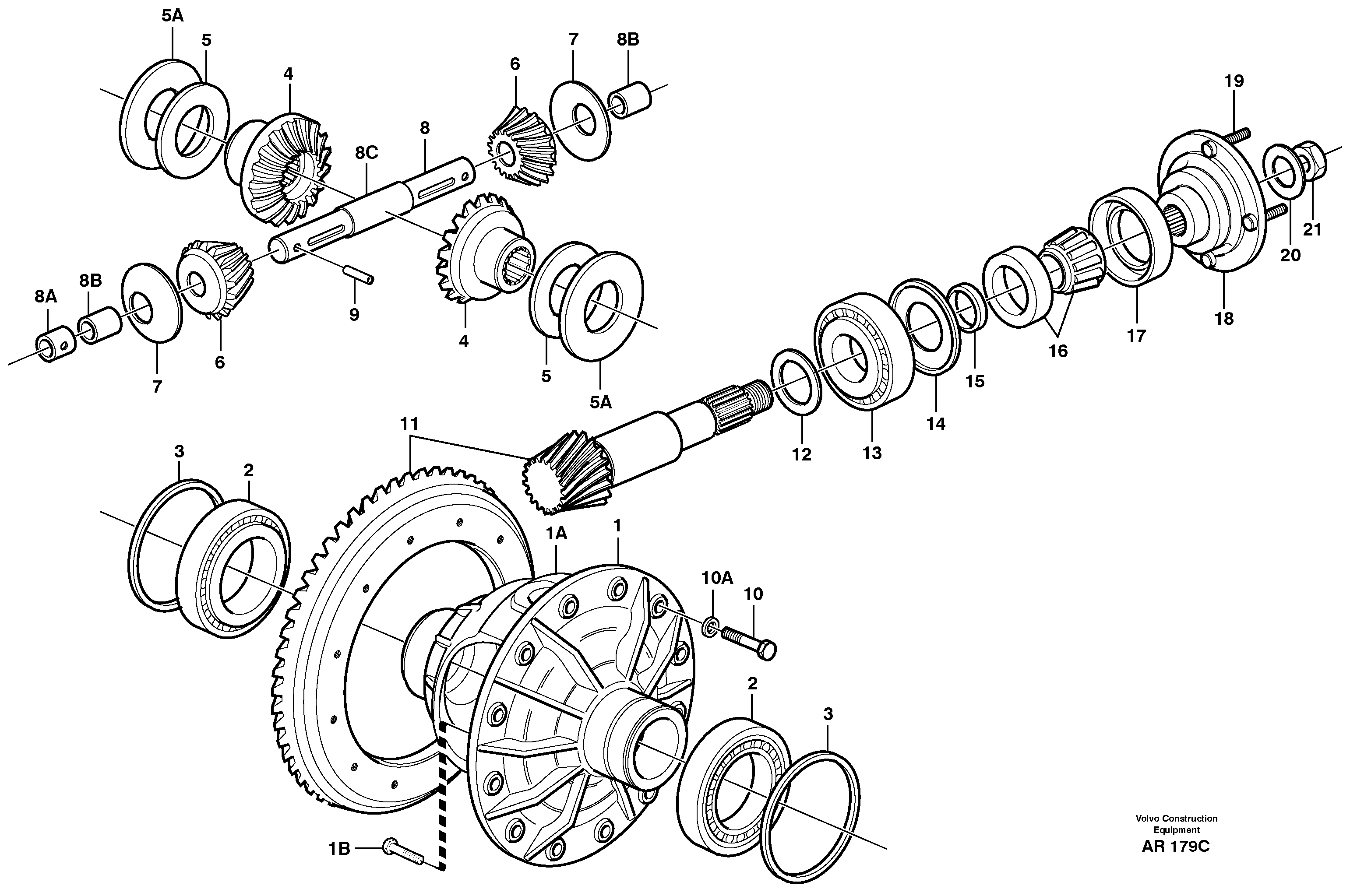 Схема запчастей Volvo L50C - 104398 Главная передача L50C S/N 10967-, OPEN ROPS S/N 35001-