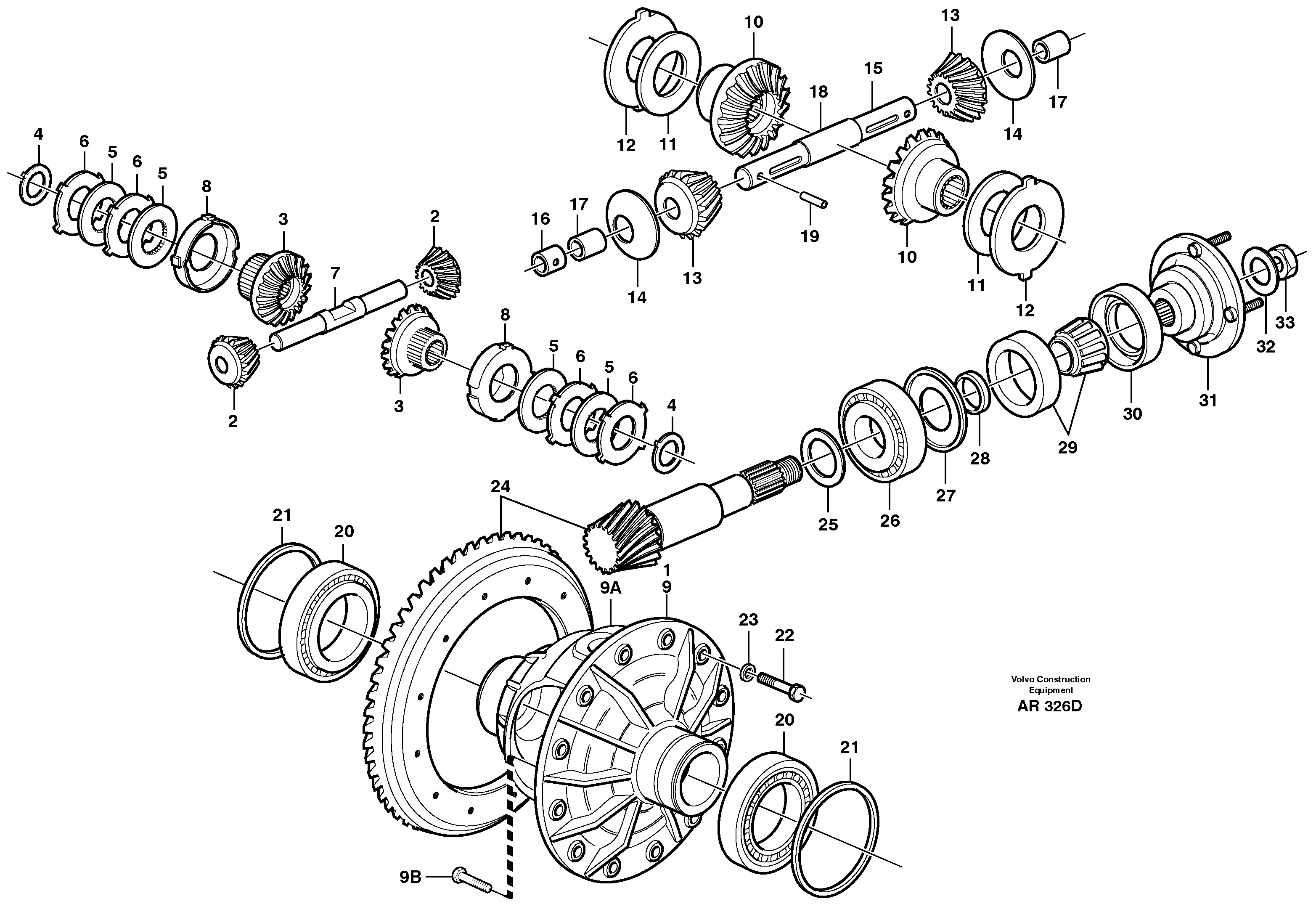 Схема запчастей Volvo L50C - 98342 Главная передача L50C S/N 10967-, OPEN ROPS S/N 35001-