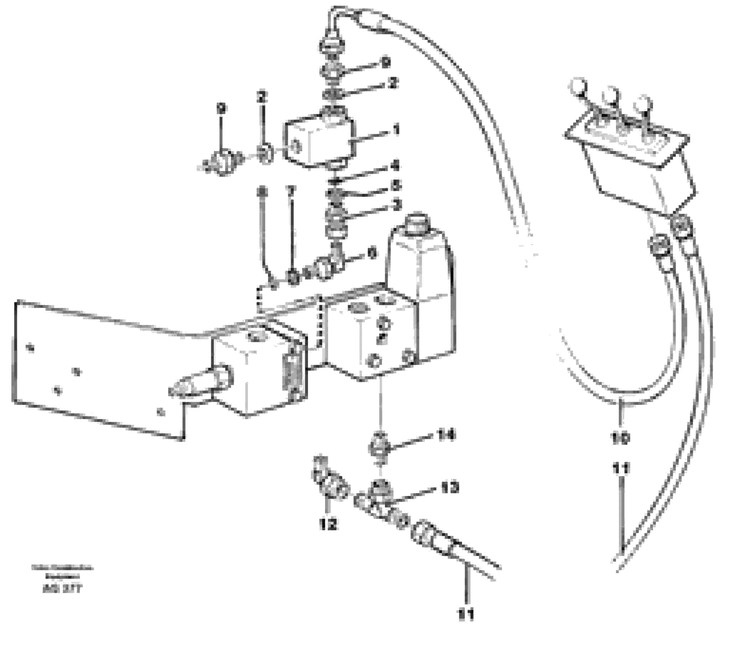 Схема запчастей Volvo L50C - 41489 Servo hydraulic: hydraulic lines L50B/L50C VOLVO BM VOLVO BM L50B/L50C SER NO - 10966