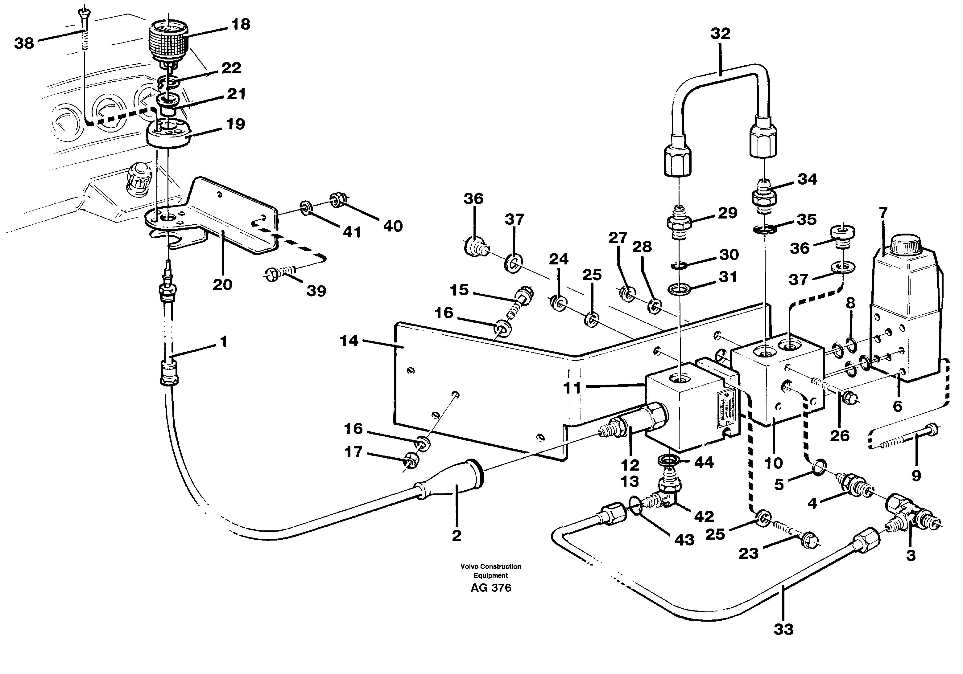 Схема запчастей Volvo L50C - 87936 Servo hydraulic: Control and valves L50B/L50C VOLVO BM VOLVO BM L50B/L50C SER NO - 10966