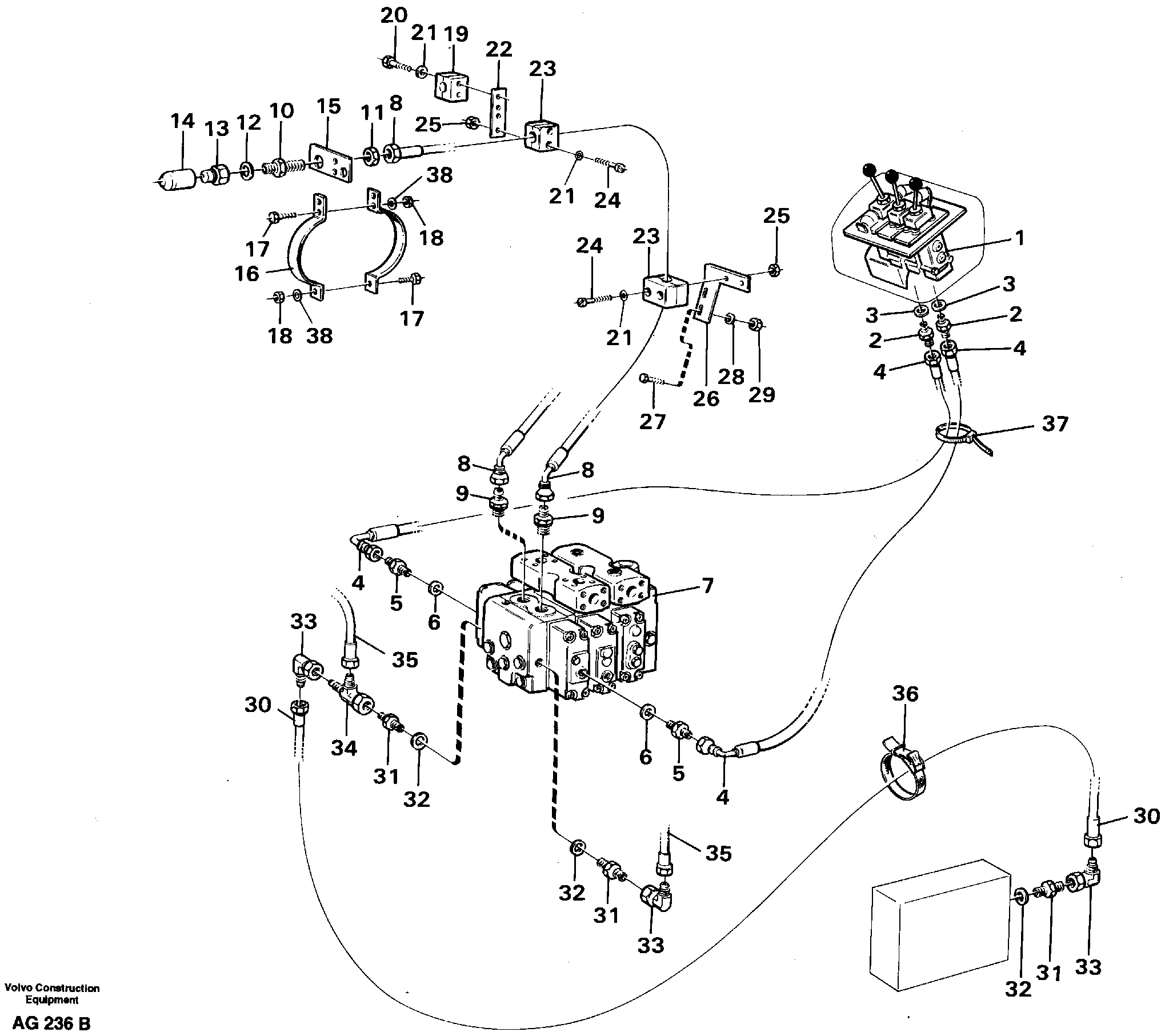 Схема запчастей Volvo L50C - 54060 Hydraulic system 3:rd function L50B/L50C VOLVO BM VOLVO BM L50B/L50C SER NO - 10966