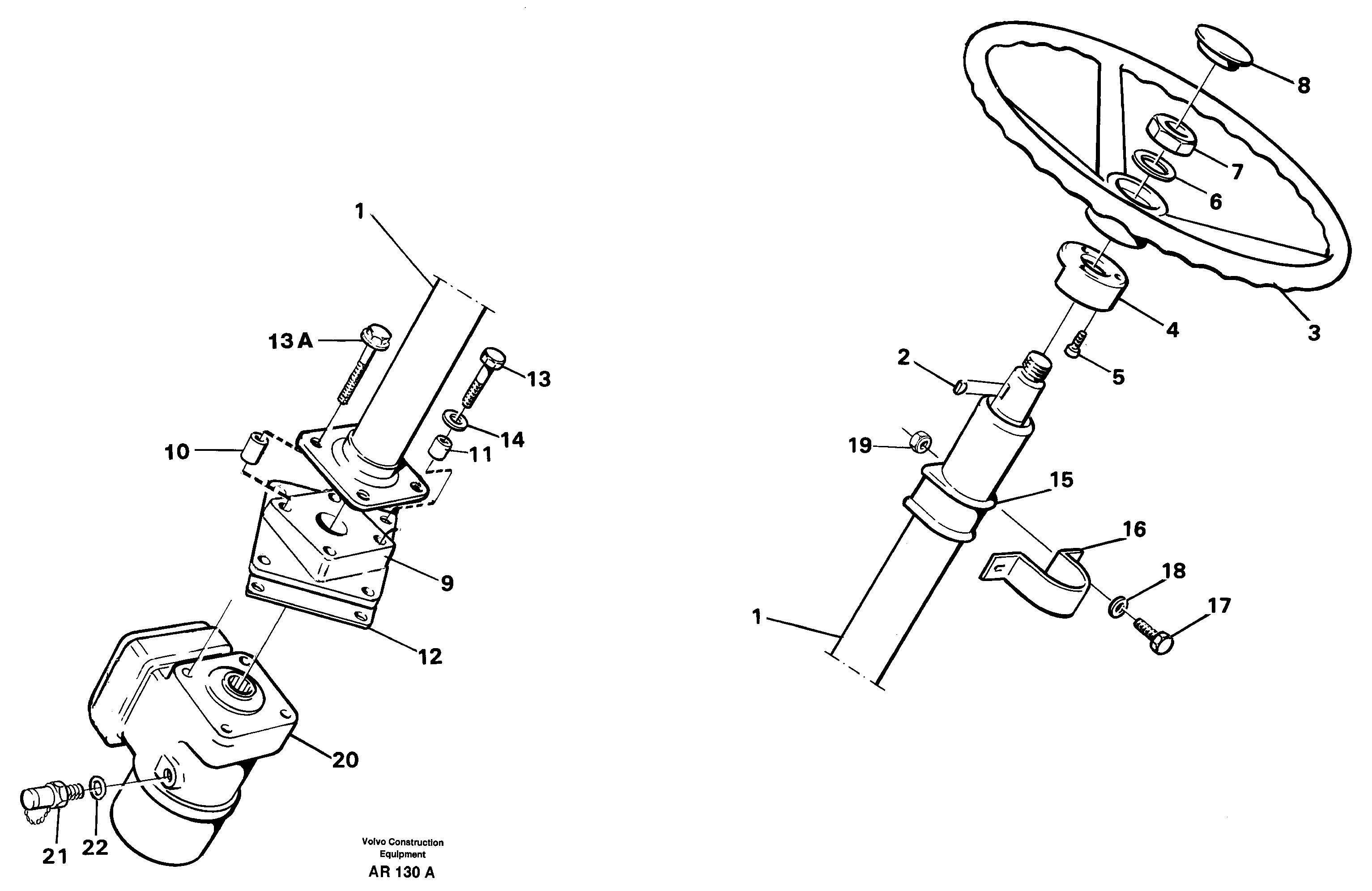 Схема запчастей Volvo L50C - 34402 Steering column assembly L50C S/N 10967-, OPEN ROPS S/N 35001-