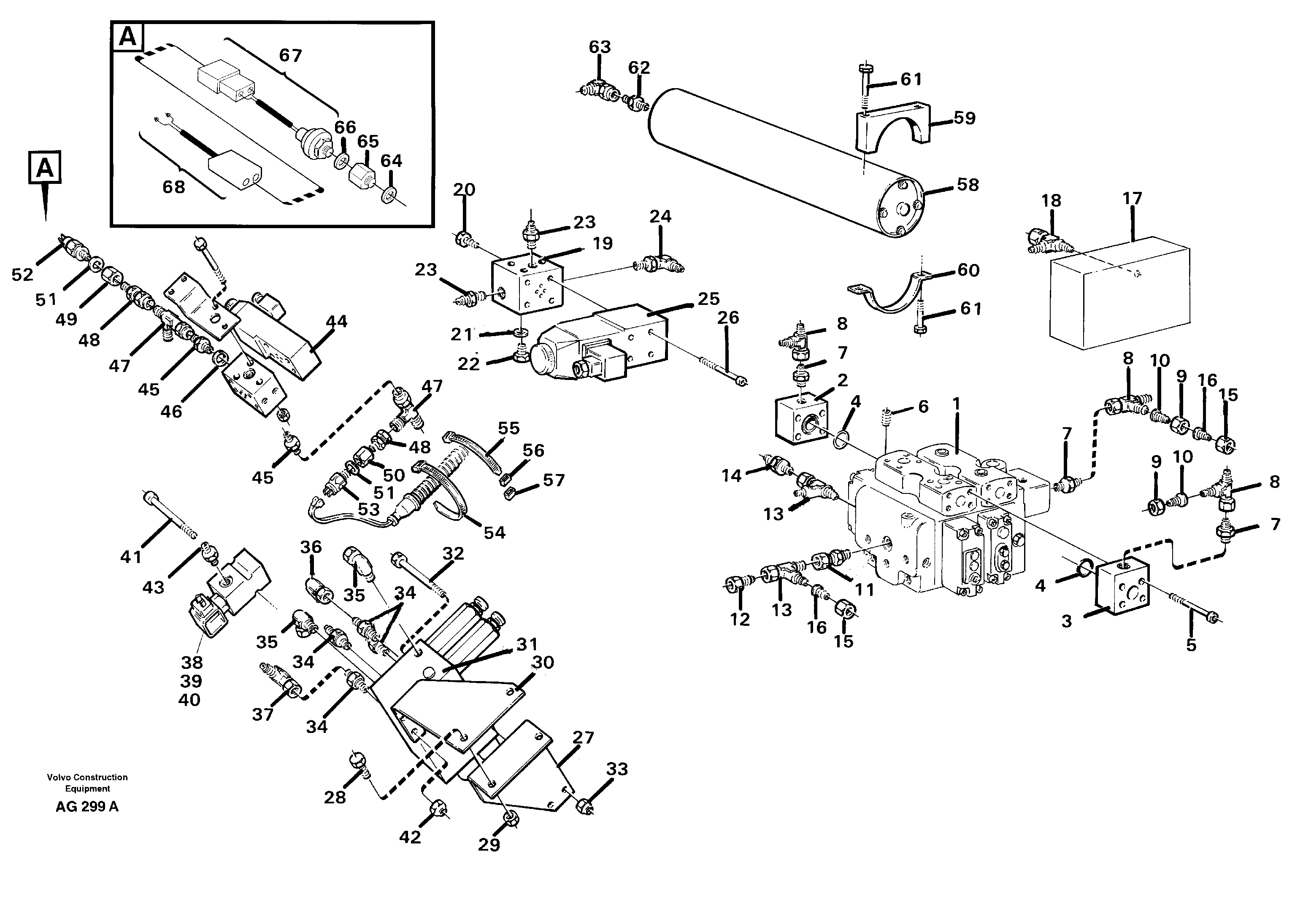 Схема запчастей Volvo L50C - 83724 Boom suspension system, valves and nipples L50B/L50C VOLVO BM VOLVO BM L50B/L50C SER NO - 10966