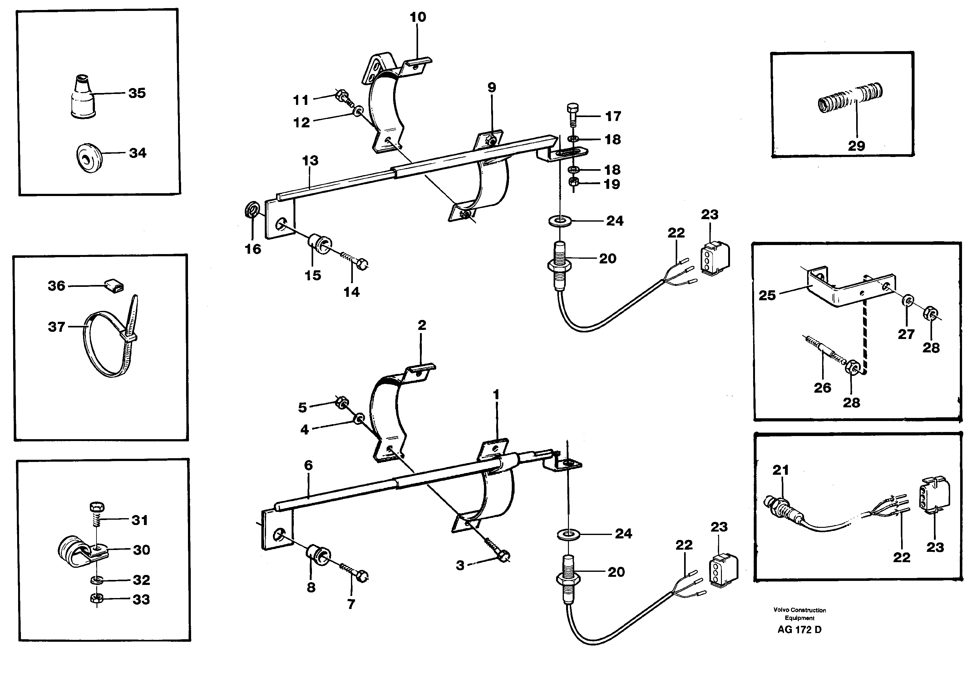 Схема запчастей Volvo L50C - 28153 Bucket positioner and boom kickout L50B/L50C VOLVO BM VOLVO BM L50B/L50C SER NO - 10966