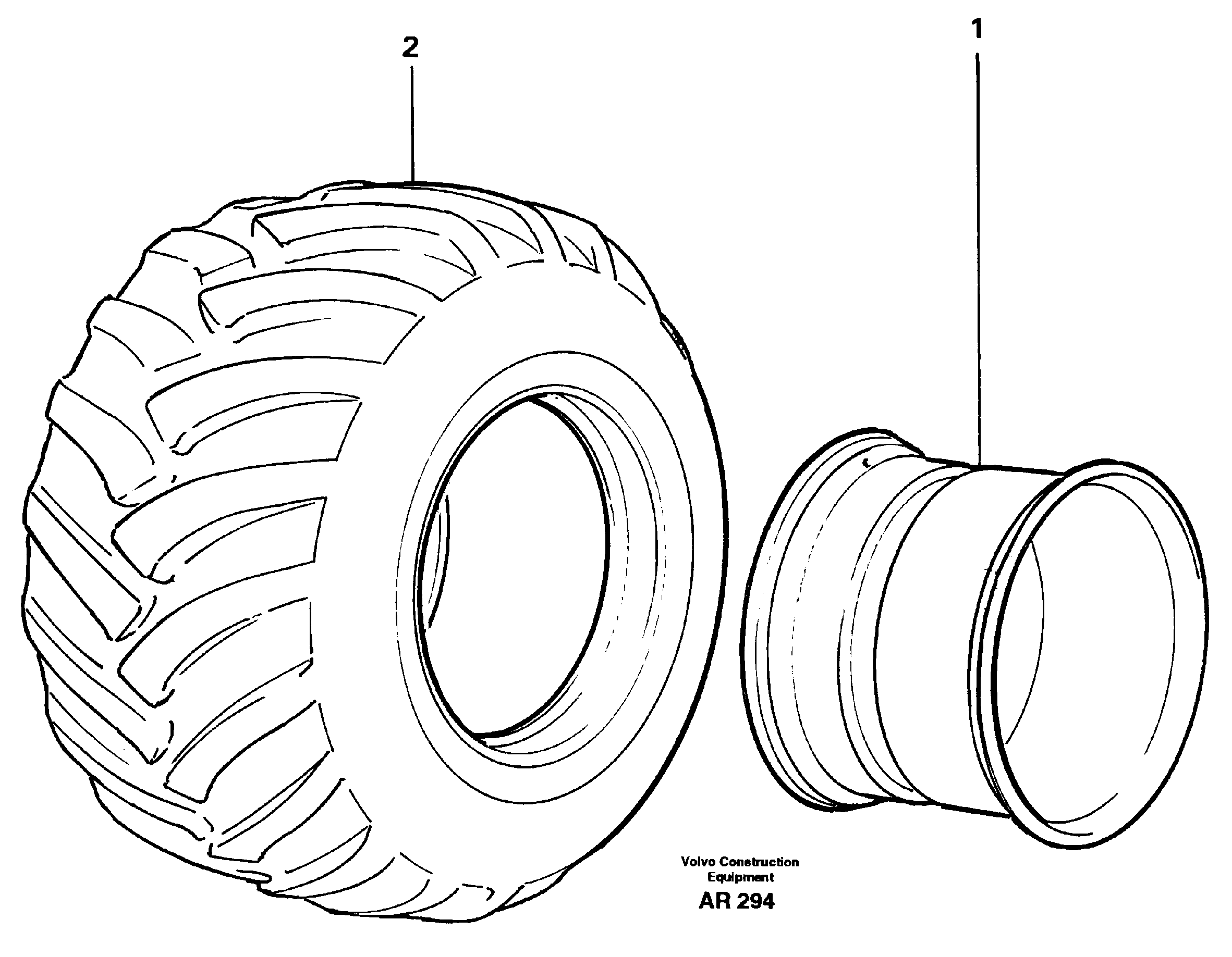 Схема запчастей Volvo L50C - 24712 Wheel L50C S/N 10967-, OPEN ROPS S/N 35001-