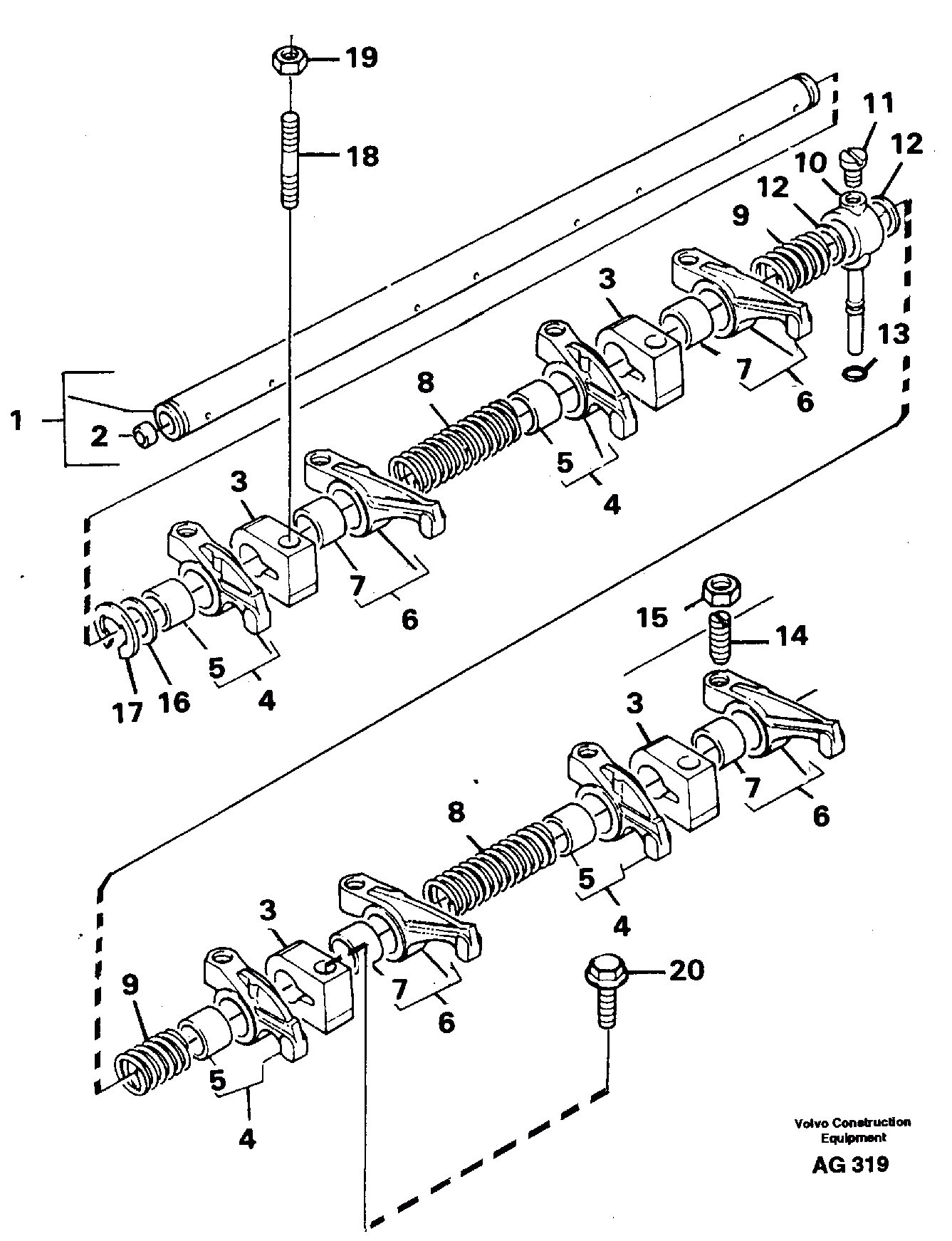 Схема запчастей Volvo L50C - 22513 Valve mechanism L50B/L50C VOLVO BM VOLVO BM L50B/L50C SER NO - 10966