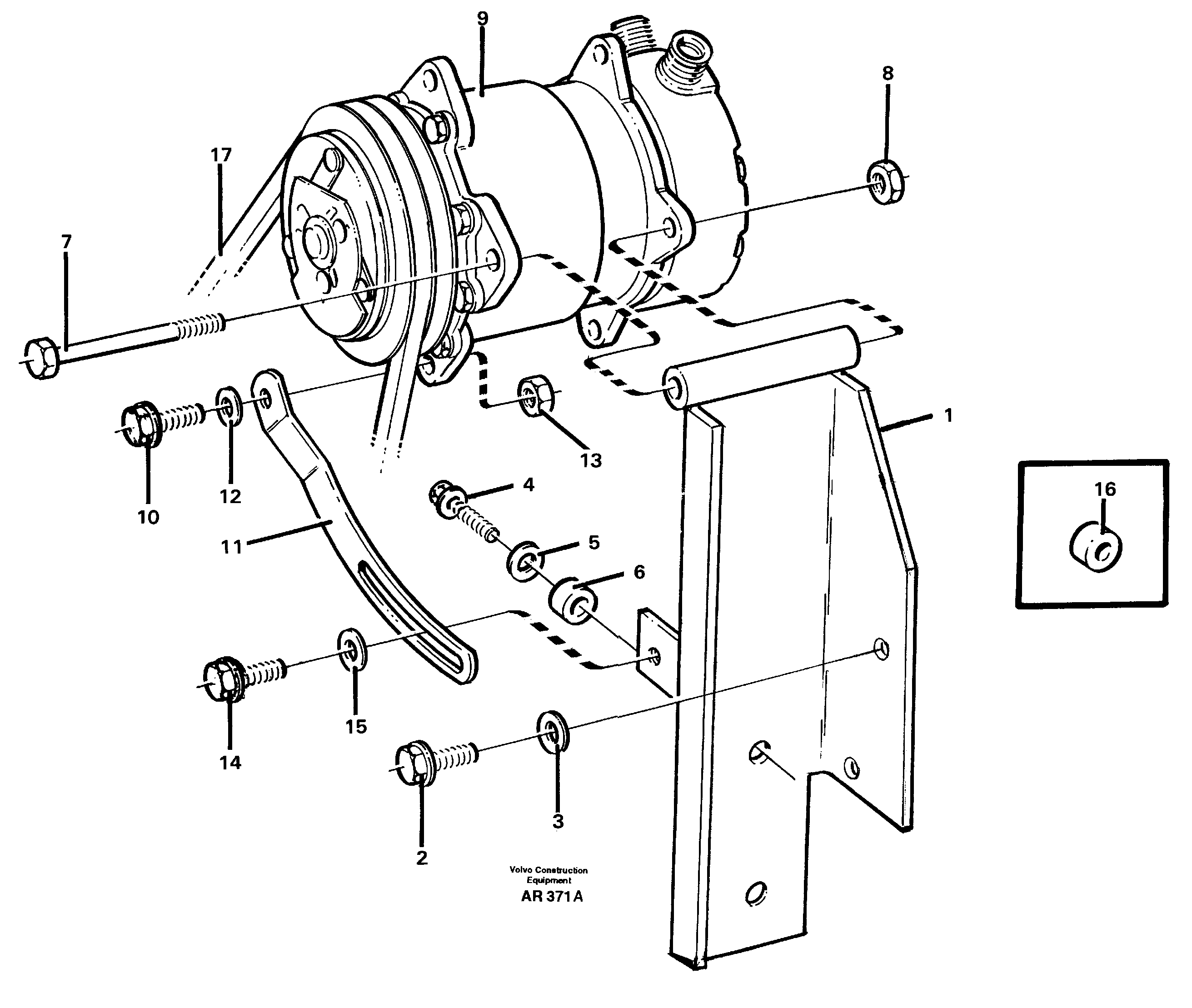 Схема запчастей Volvo L50C - 25836 Compressor, assembly L50C S/N 10967-, OPEN ROPS S/N 35001-