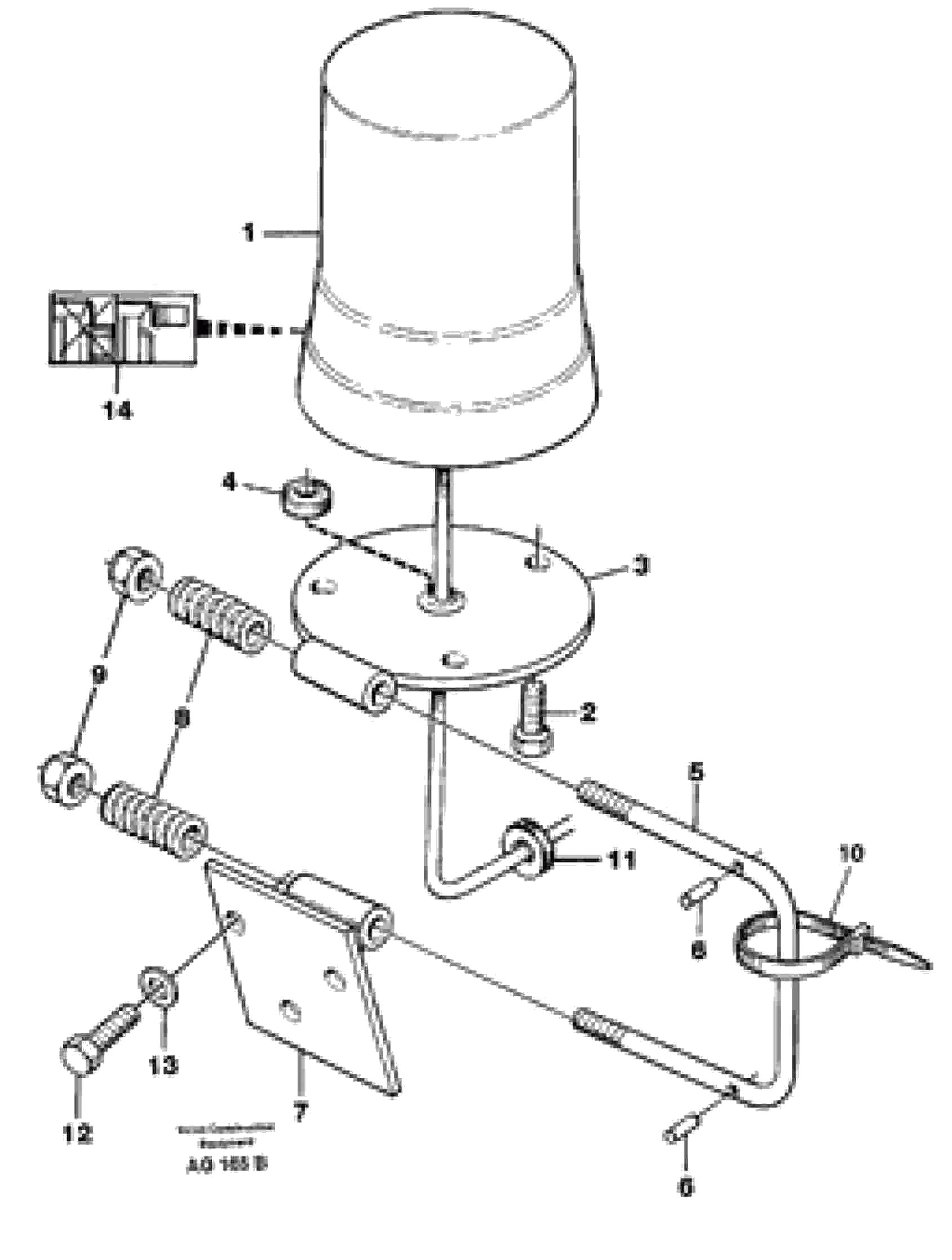 Схема запчастей Volvo L50C - 24510 Rotating beacon L50B/L50C VOLVO BM VOLVO BM L50B/L50C SER NO - 10966