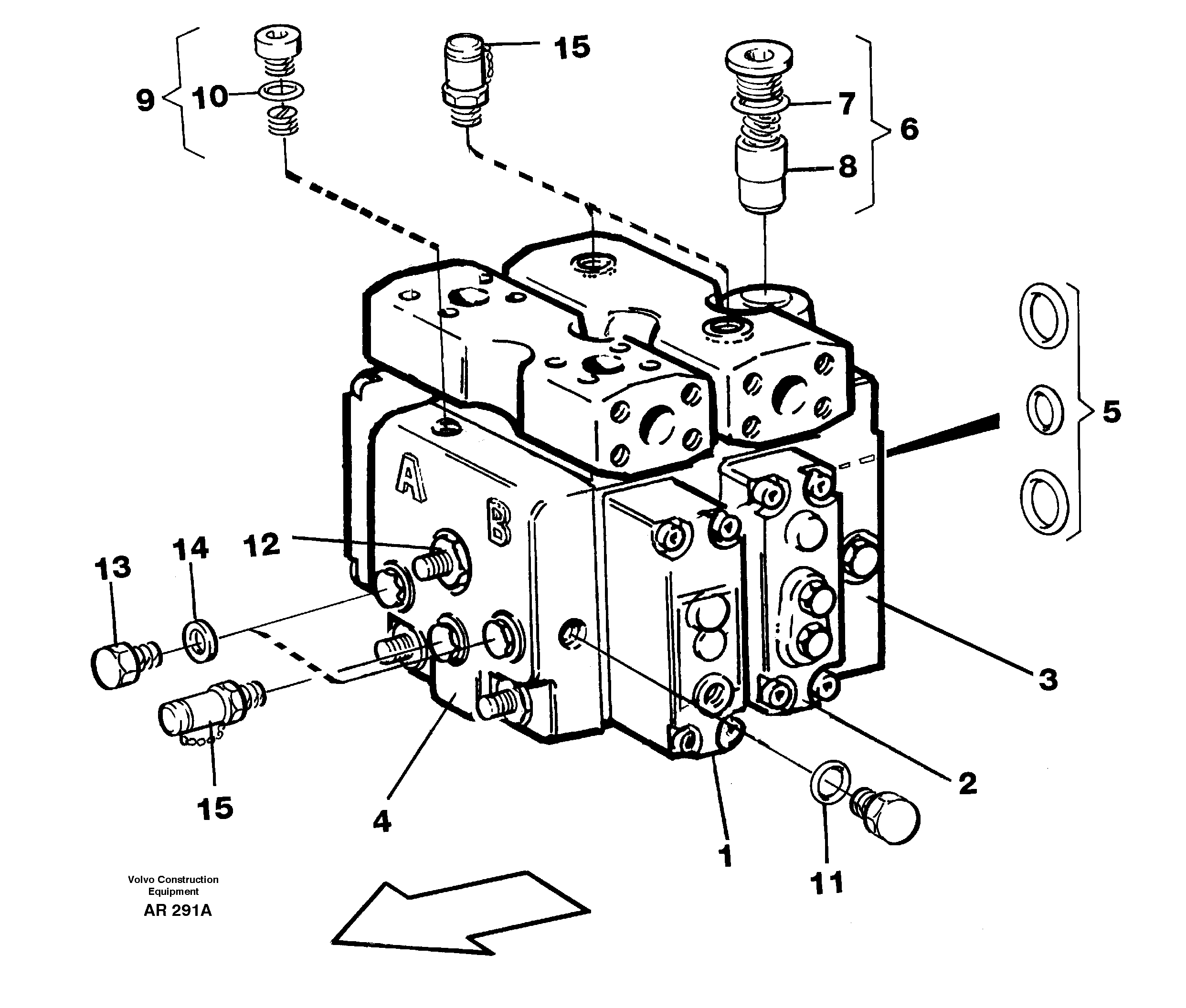 Схема запчастей Volvo L50C - 39112 Hydraulic valve L50C S/N 10967-, OPEN ROPS S/N 35001-