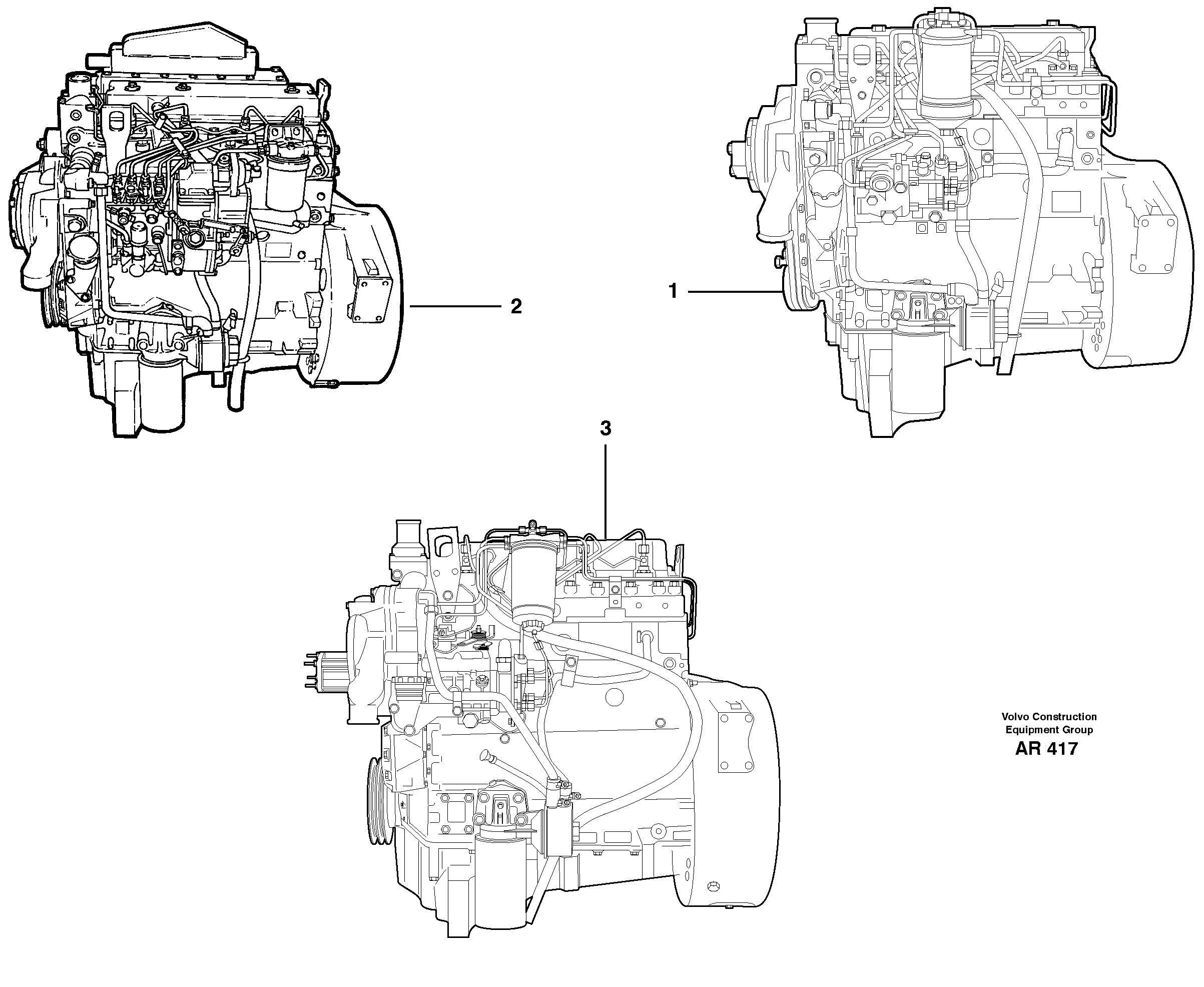 Схема запчастей Volvo L50C - 22102 Двигатель в сборе L50C S/N 10967-, OPEN ROPS S/N 35001-