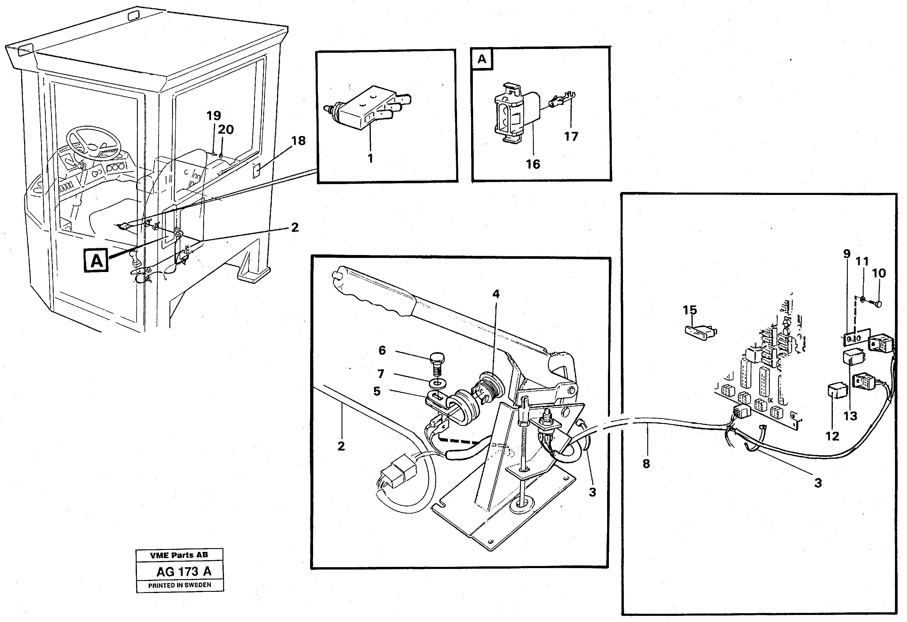 Схема запчастей Volvo L50C - 47292 Electrical system: Parking brake alarm L50B/L50C VOLVO BM VOLVO BM L50B/L50C SER NO - 10966