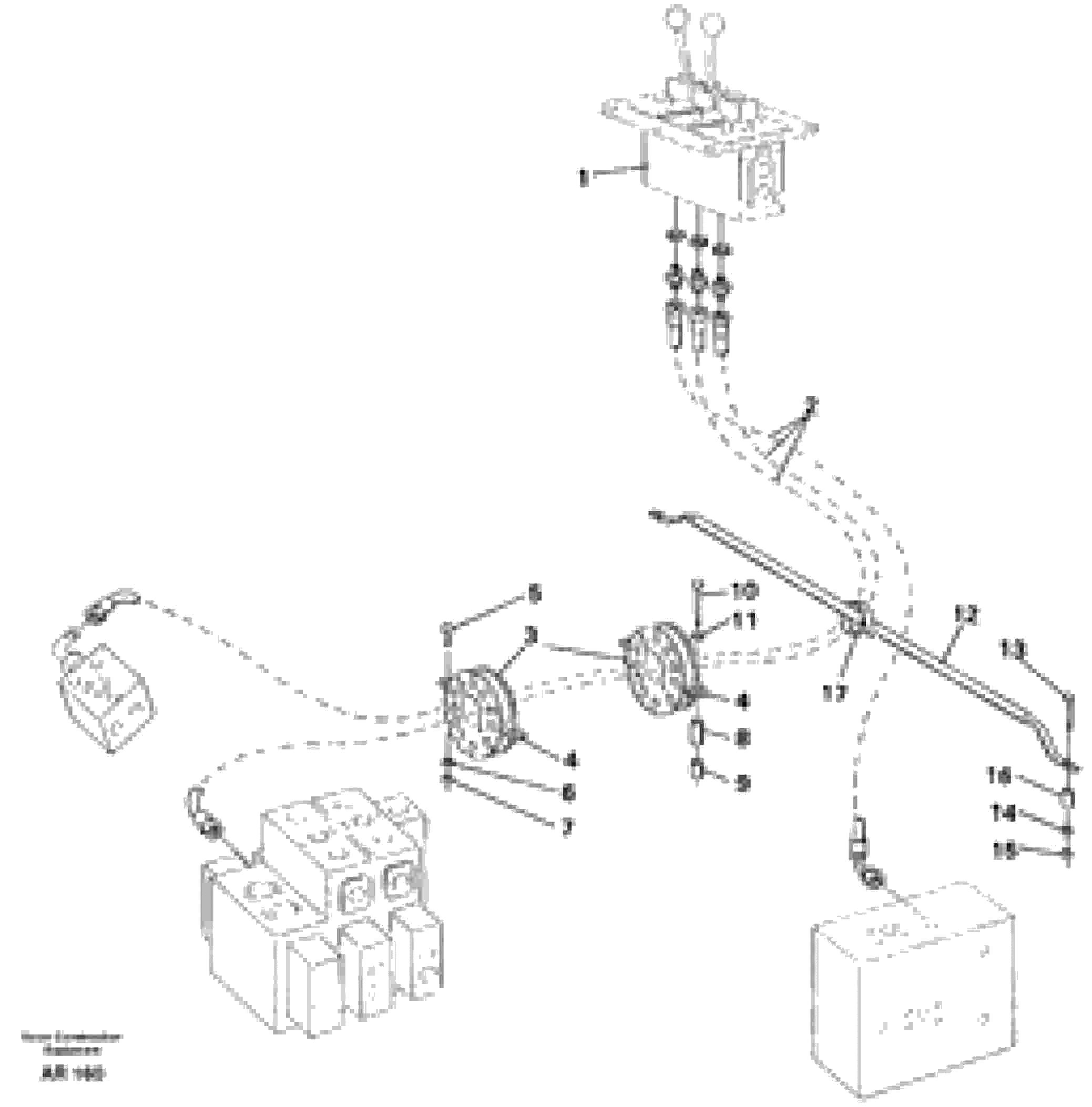 Схема запчастей Volvo L50C - 84787 Servo hydraulic Fitting parts L50C S/N 10967-, OPEN ROPS S/N 35001-