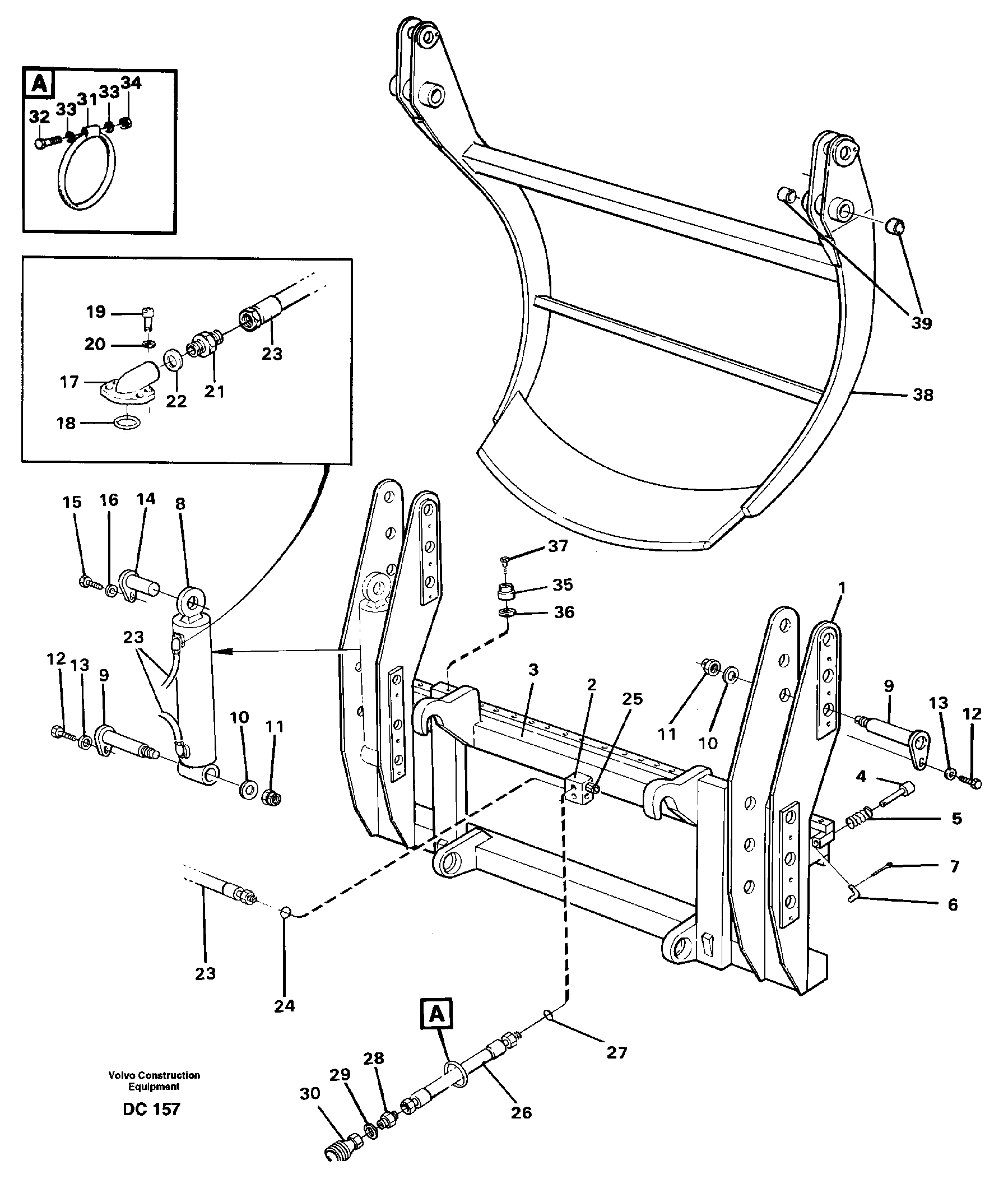 Схема запчастей Volvo L70C - 37750 Combi fork ATTACHMENTS ATTACHMENTS WHEEL LOADERS GEN. - C