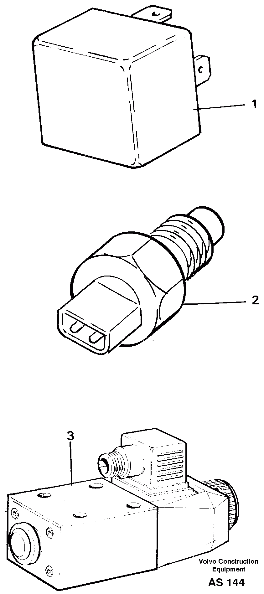 Схема запчастей Volvo L70C - 97121 Relays, sensors and solenoid valves Reference list L70C SER NO 13116-, SER NO BRAZIL 70007-