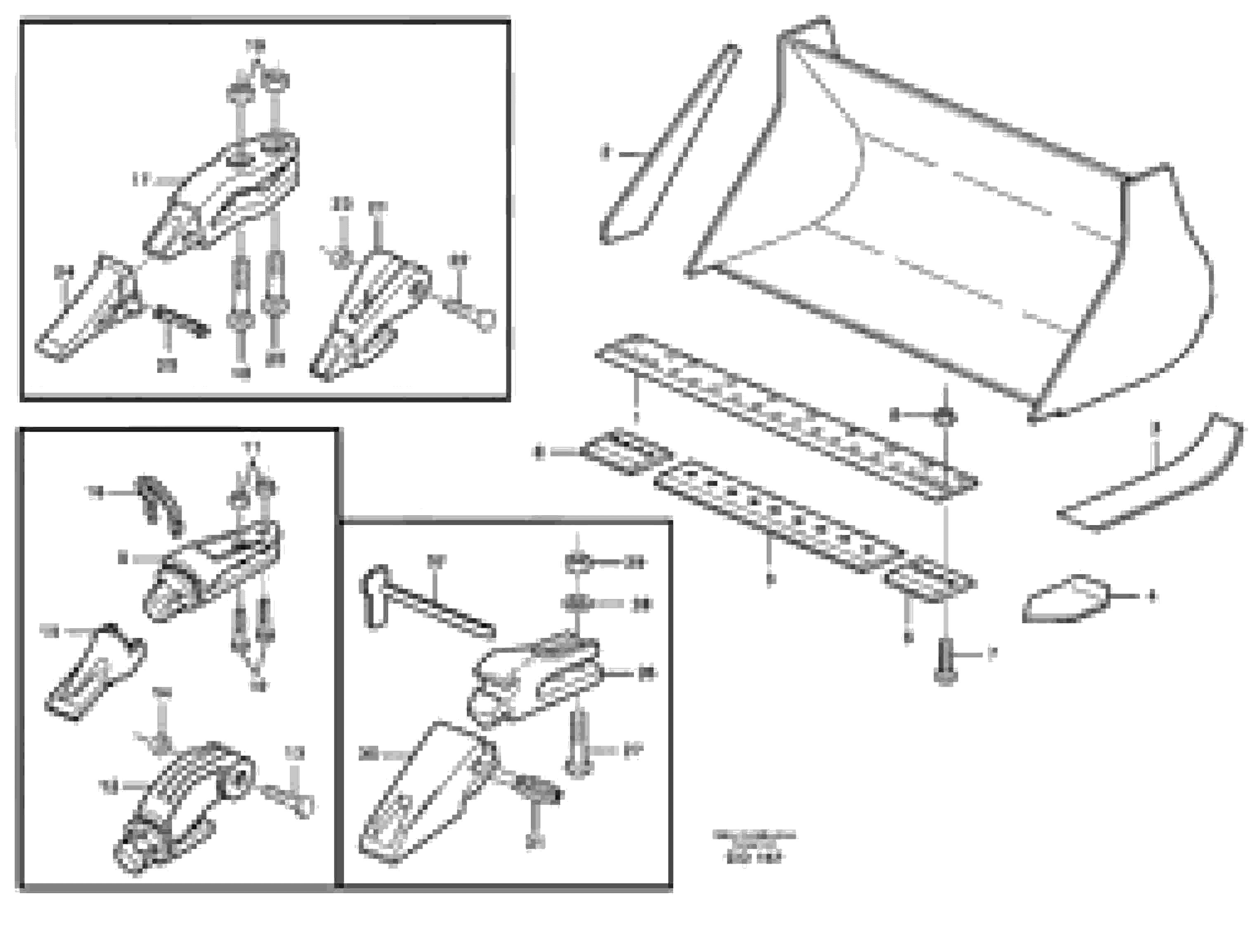 Схема запчастей Volvo L70C - 72076 Bucket, straight lip, alt. edge savers or teeth ATTACHMENTS ATTACHMENTS WHEEL LOADERS GEN. - C