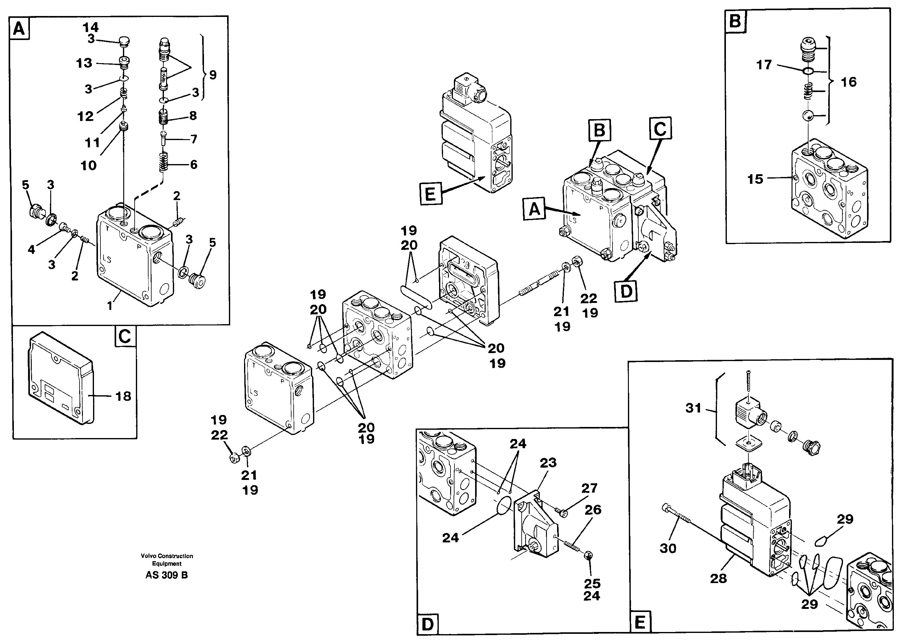 Схема запчастей Volvo L70C - 103445 Valve, circuit body and return valve L70C SER NO 13116-, SER NO BRAZIL 70007-