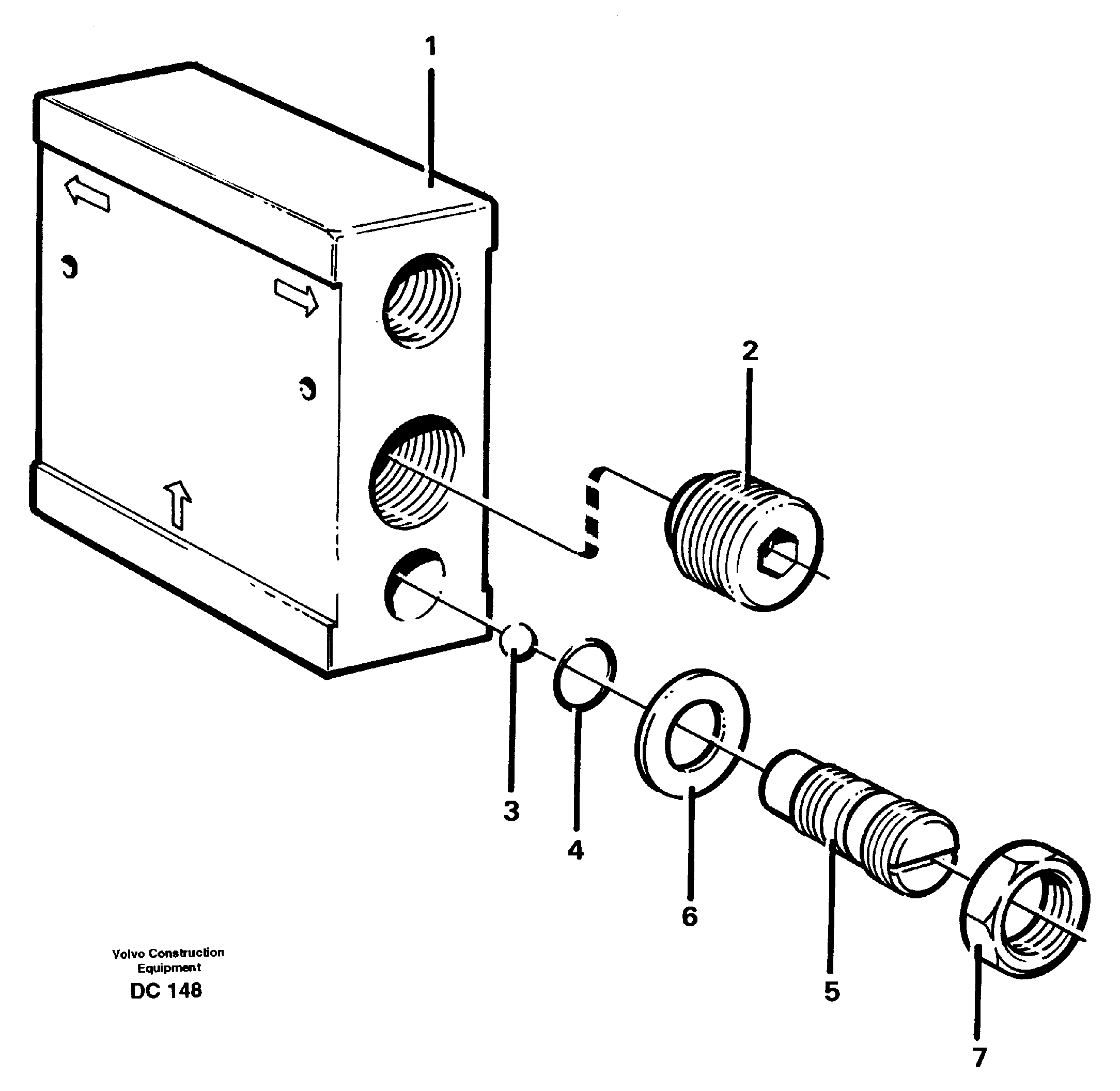 Схема запчастей Volvo L70C - 53554 Flow distributor ATTACHMENTS ATTACHMENTS WHEEL LOADERS GEN. - C
