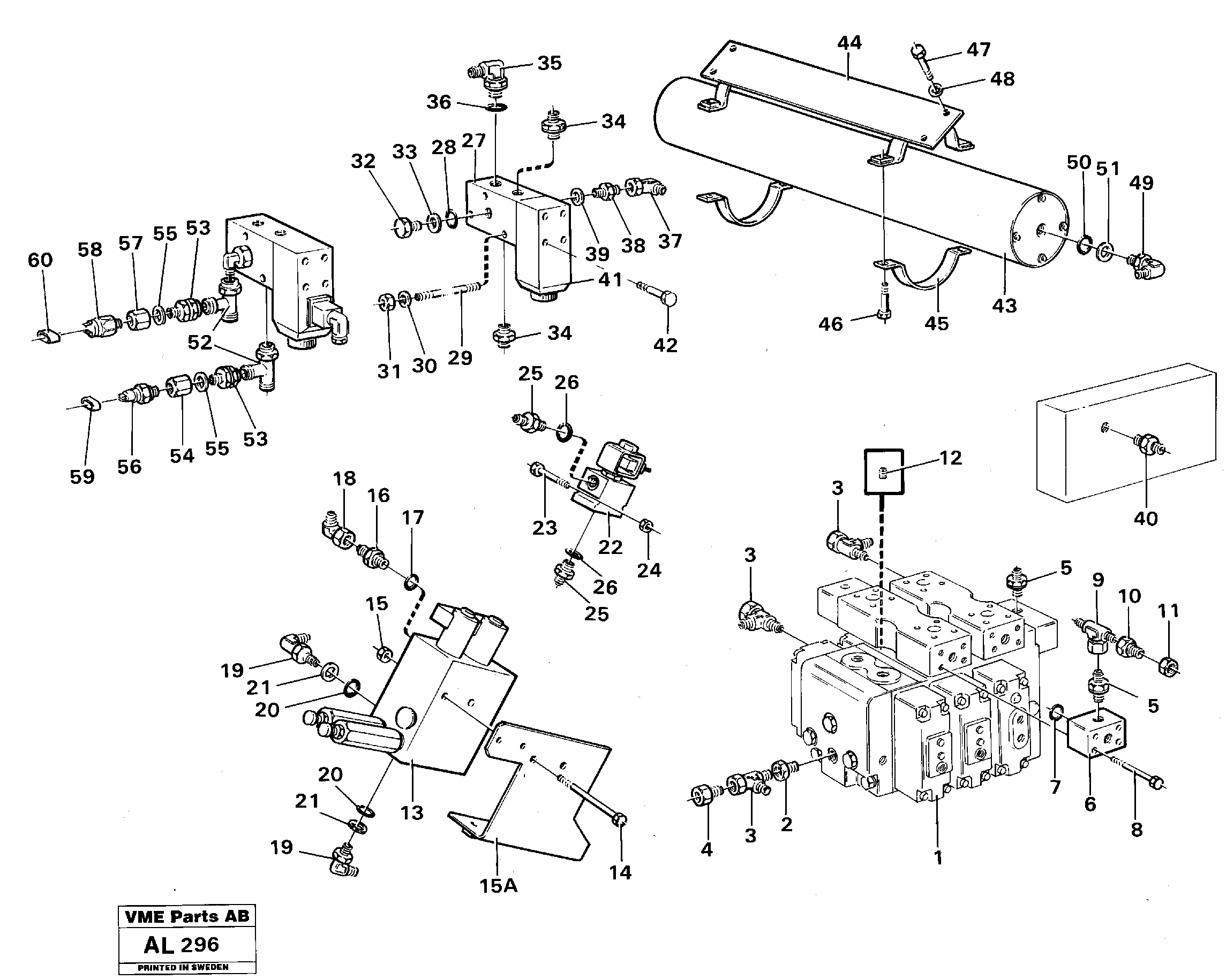 Схема запчастей Volvo L70C - 86743 Boom suspension system, valves and nipples L70B/L70C VOLVO BM VOLVO BM L70B/L70C SER NO - 13115