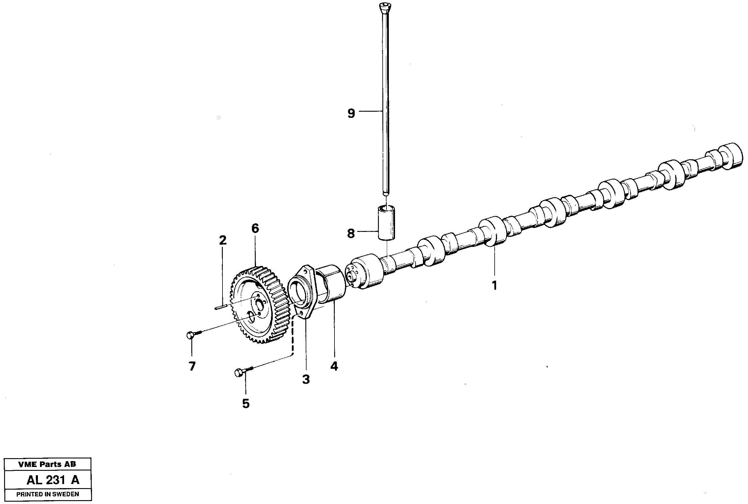 Схема запчастей Volvo L70C - 54743 Распредвал L70B/L70C VOLVO BM VOLVO BM L70B/L70C SER NO - 13115